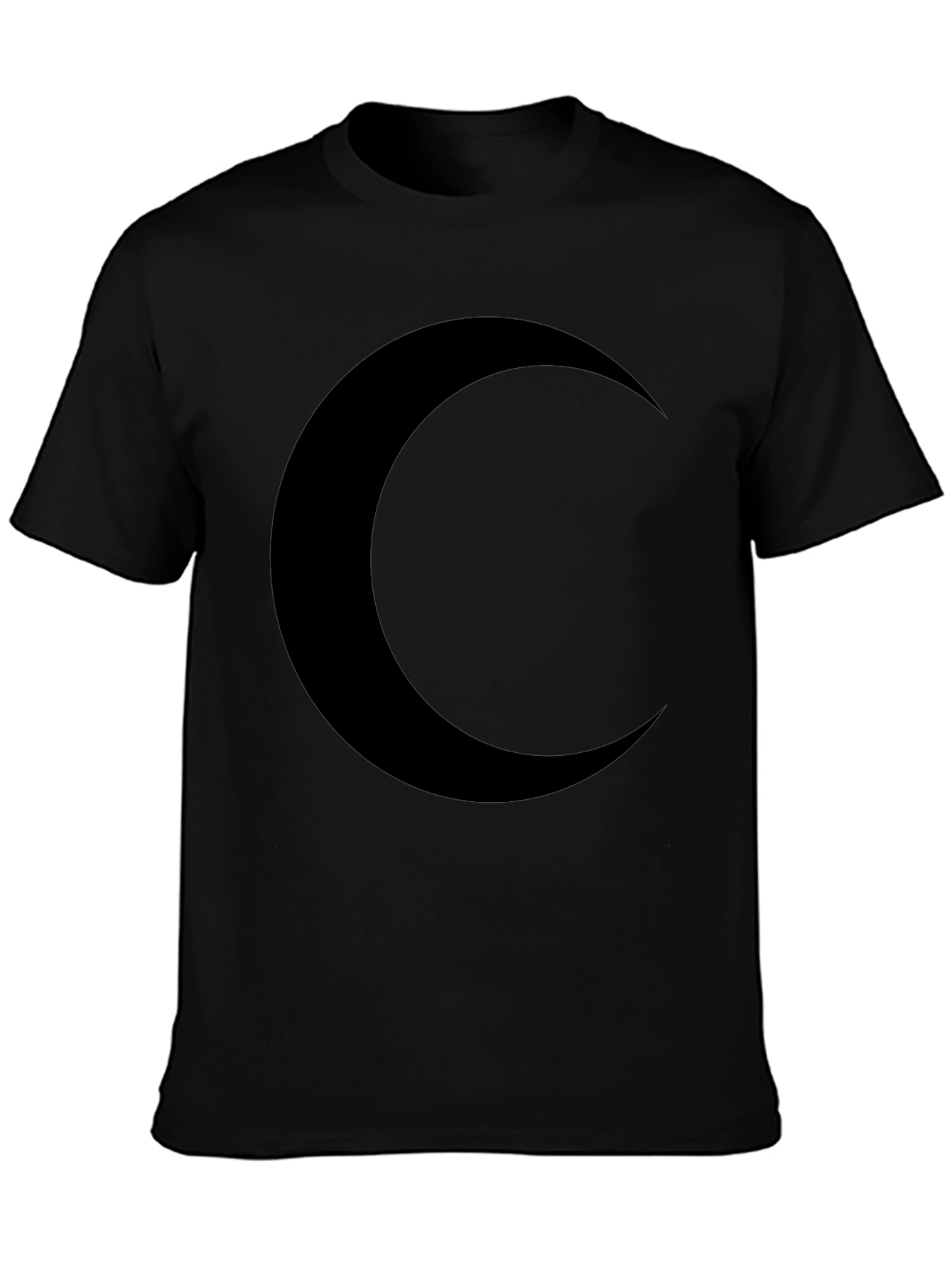 Black Crescent Moon Black T-Shirt - Stylish & Comfortable view 3