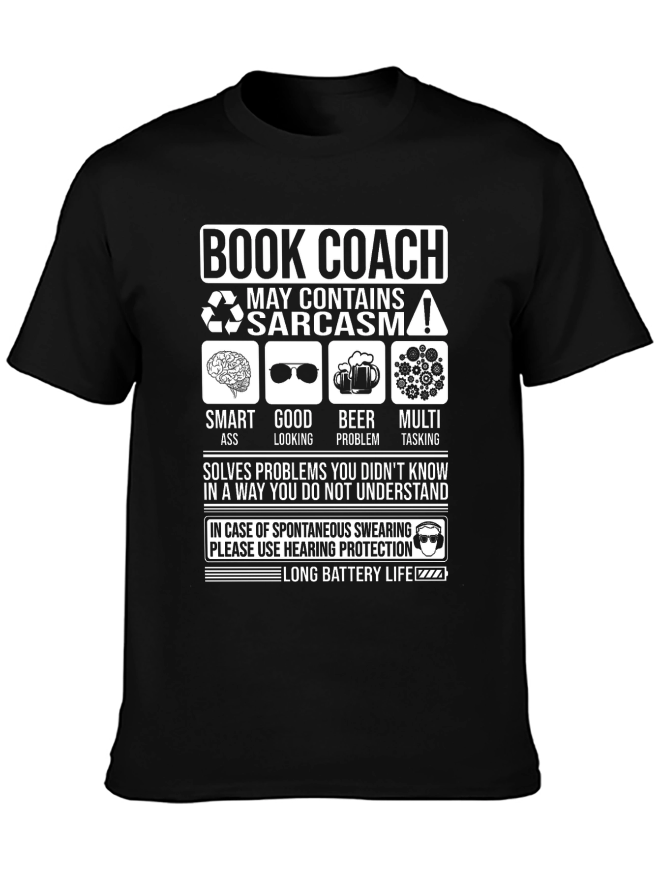 Black Book Coach Sarcastic Humor T-Shirt view 3