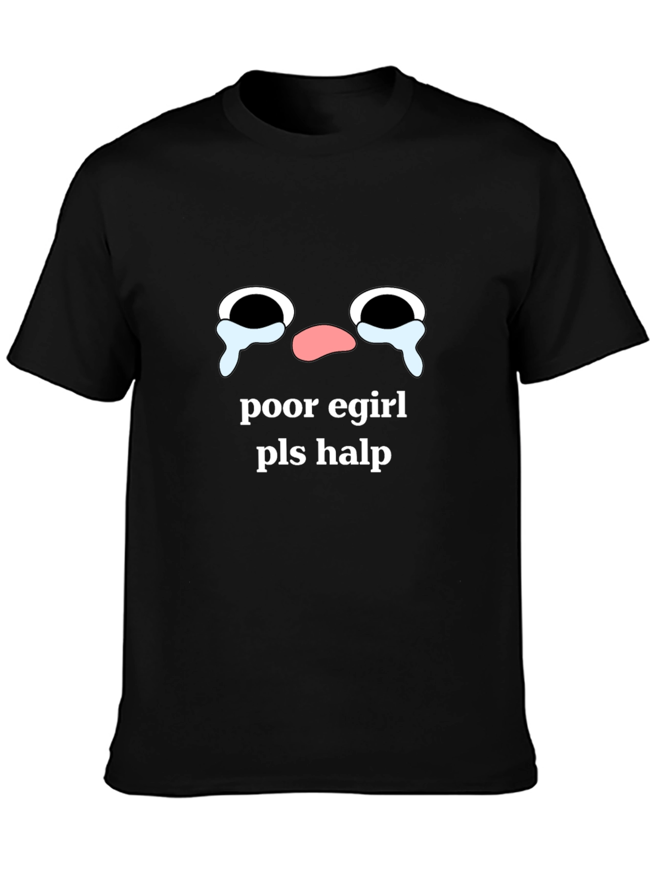 Black E-Girl Emoji Black T-Shirt - Funny Meme Tee view 3