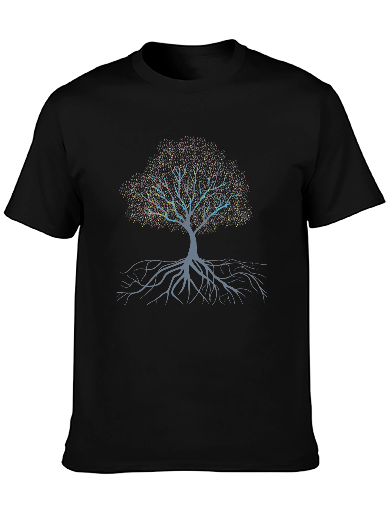 Black Tree of Life Graphic Print T-Shirt view 3