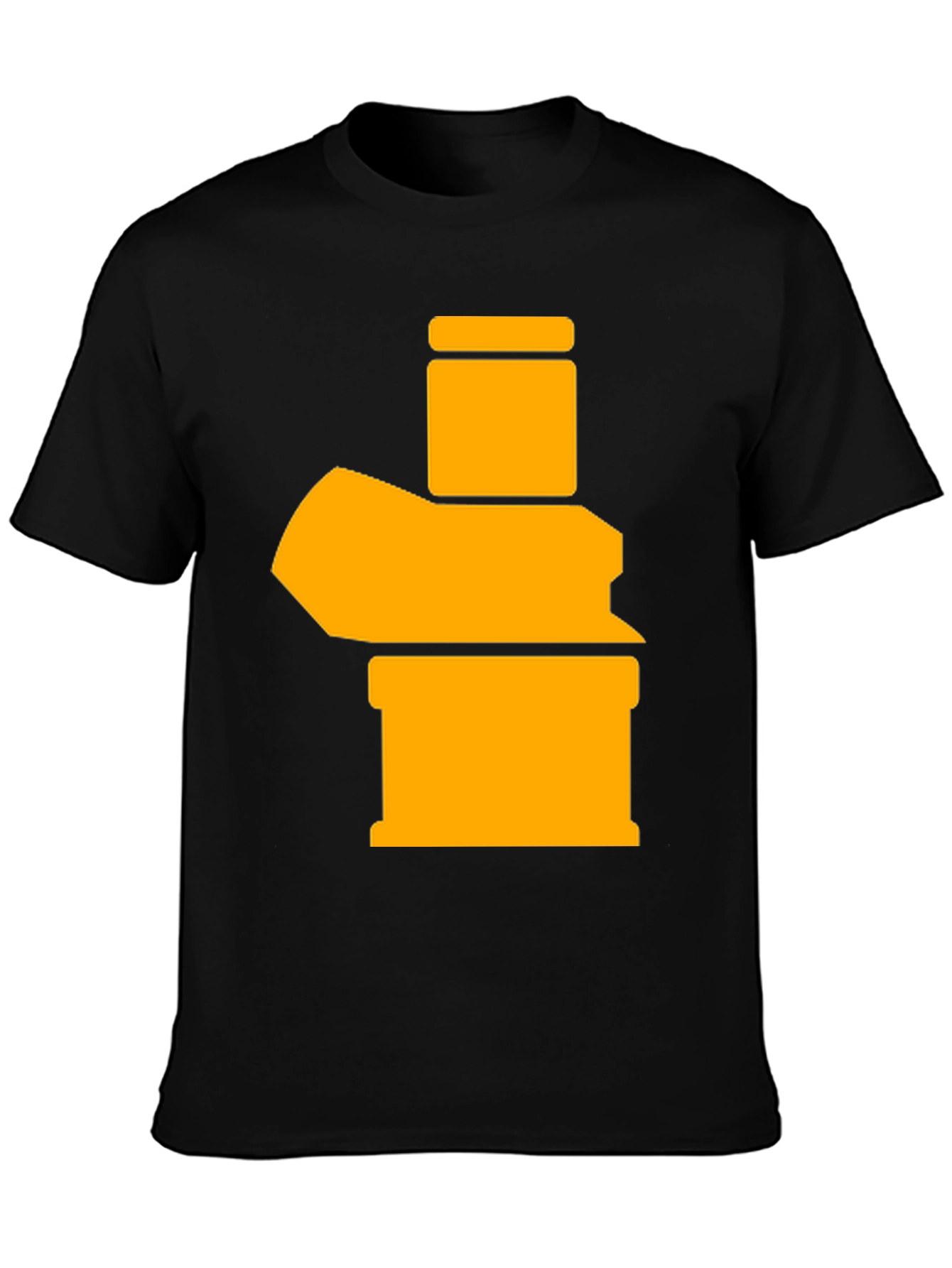 Black Abstract Graphic Tee - Black Cotton Blend view 3