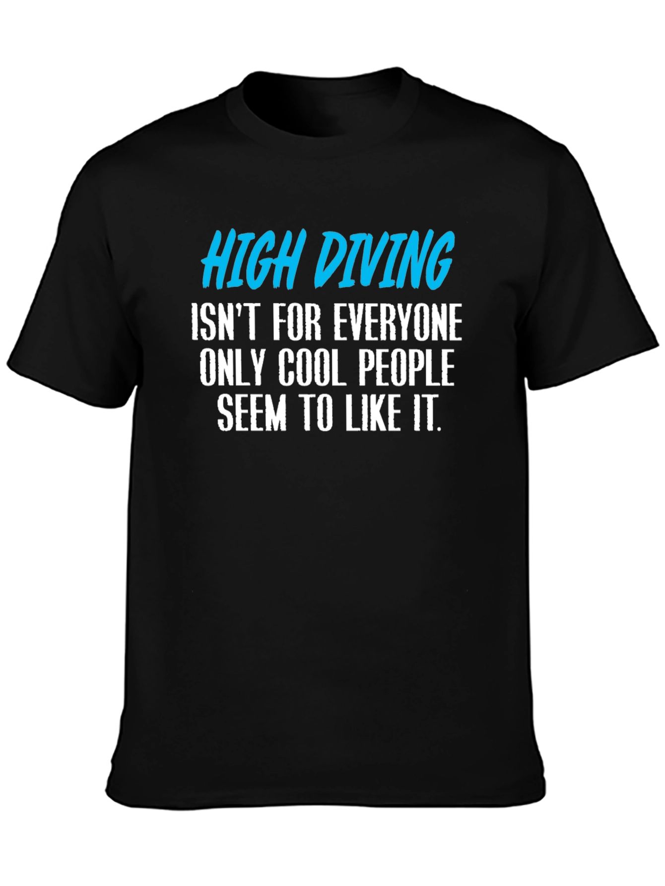 Black High Diving Funny Graphic T-Shirt view 3