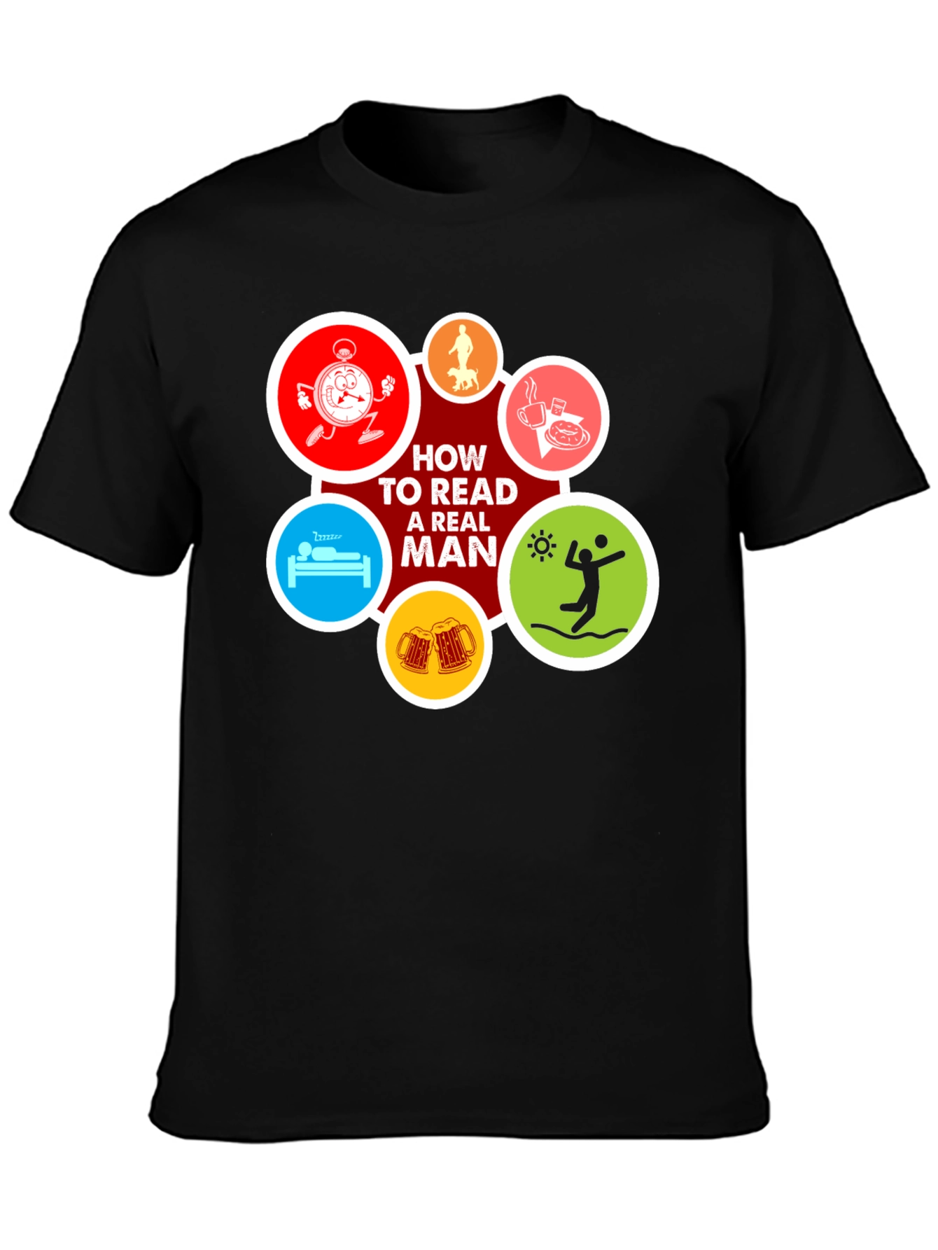 Black How to Read a Real Man T-Shirt view 3