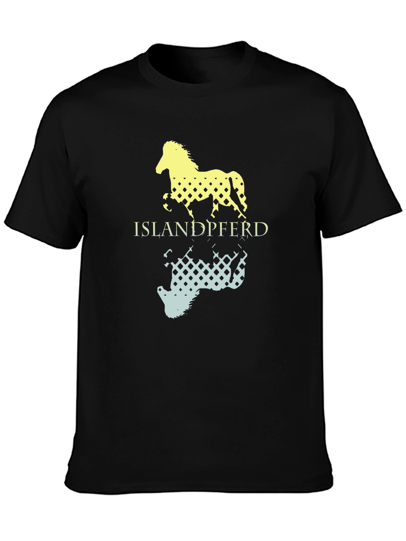 Black Islandpferd Horse Graphic Tee - Black view 3