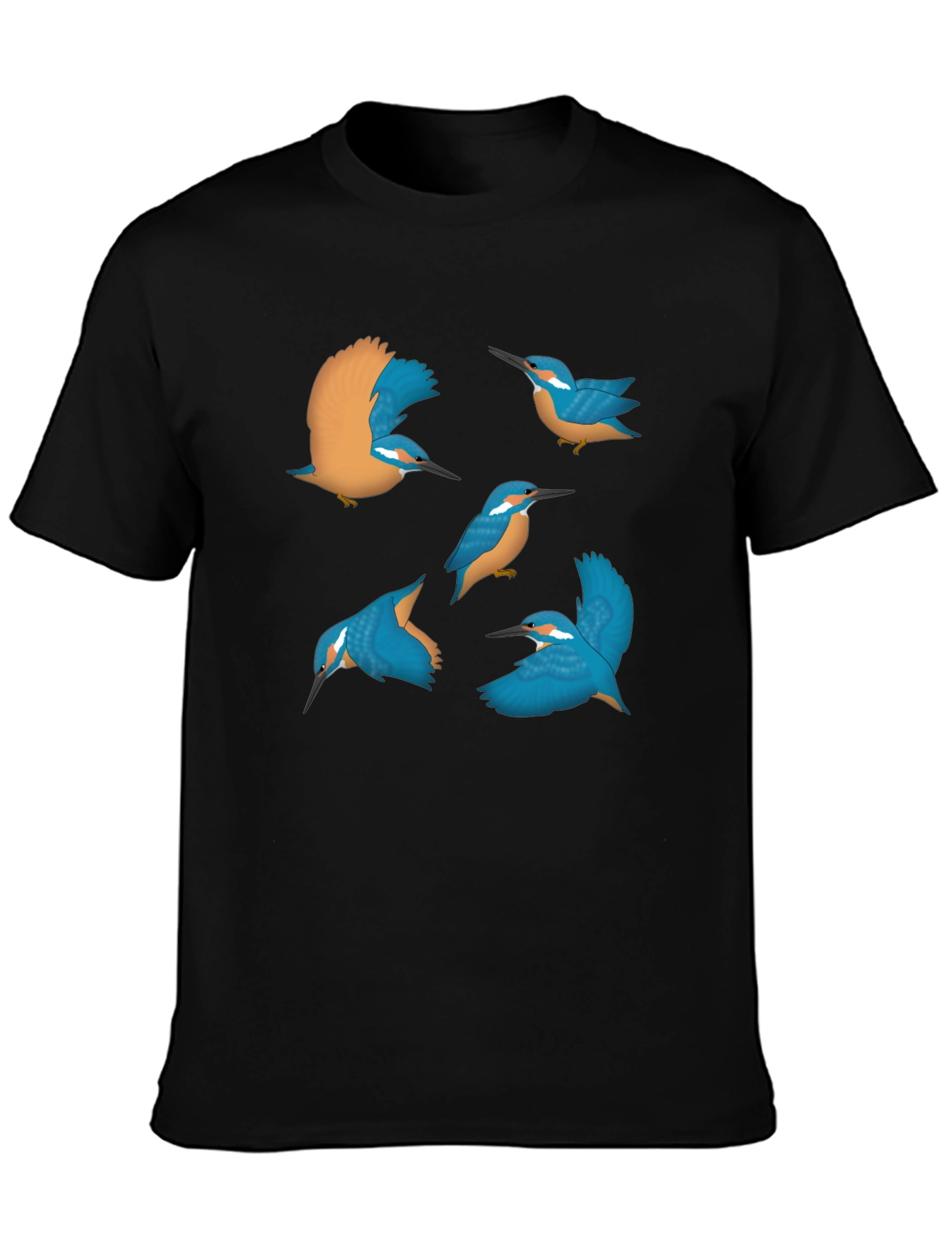 Black Kingfisher Graphic Tee - Nature Inspired Design view 3