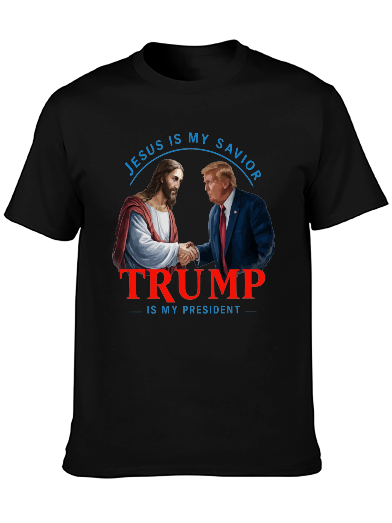 Black Jesus & Trump T-Shirt: Savior and President view 3