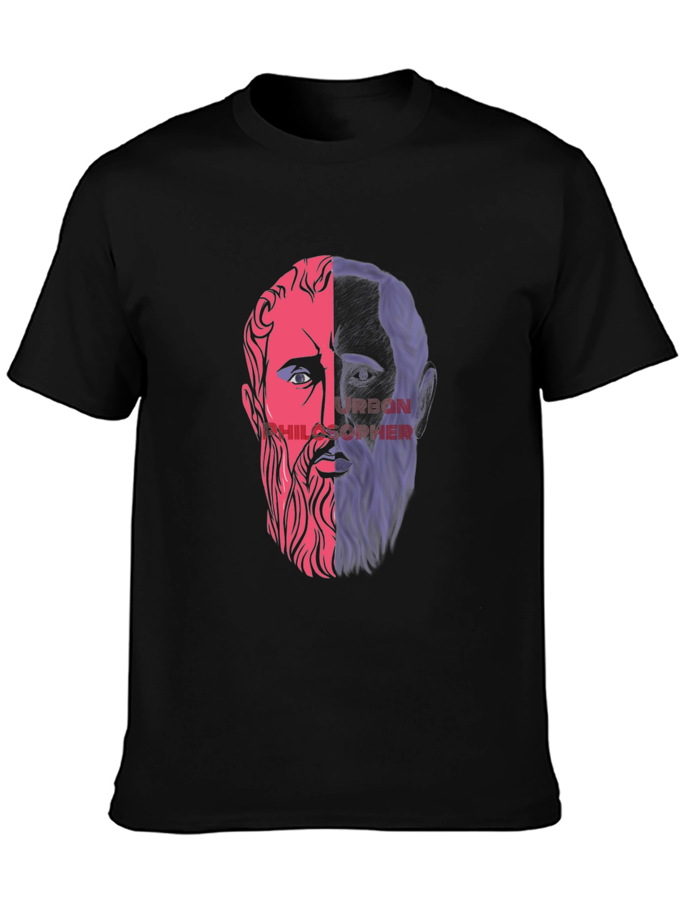 Black Philosopher Split Face Graphic Tee view 3