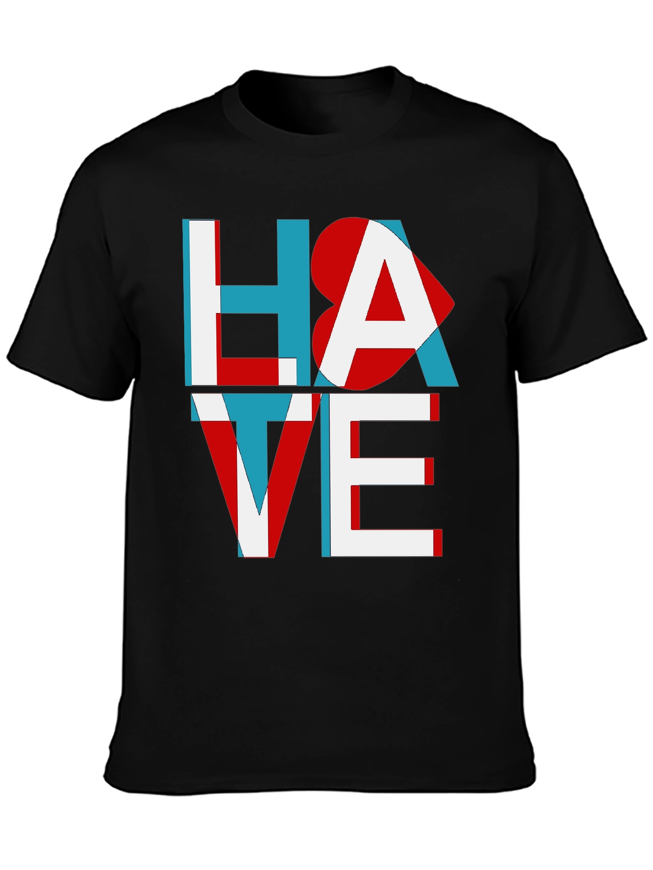 Black Hate Love Graphic Tee - Unisex Cotton T-Shirt view 3