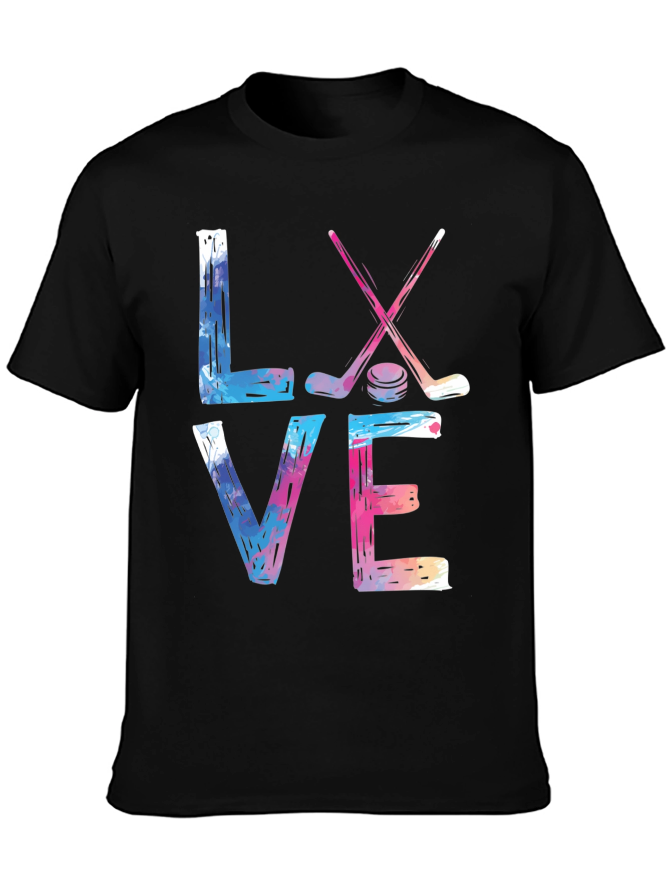 Black Love Hockey Graphic T-Shirt view 3