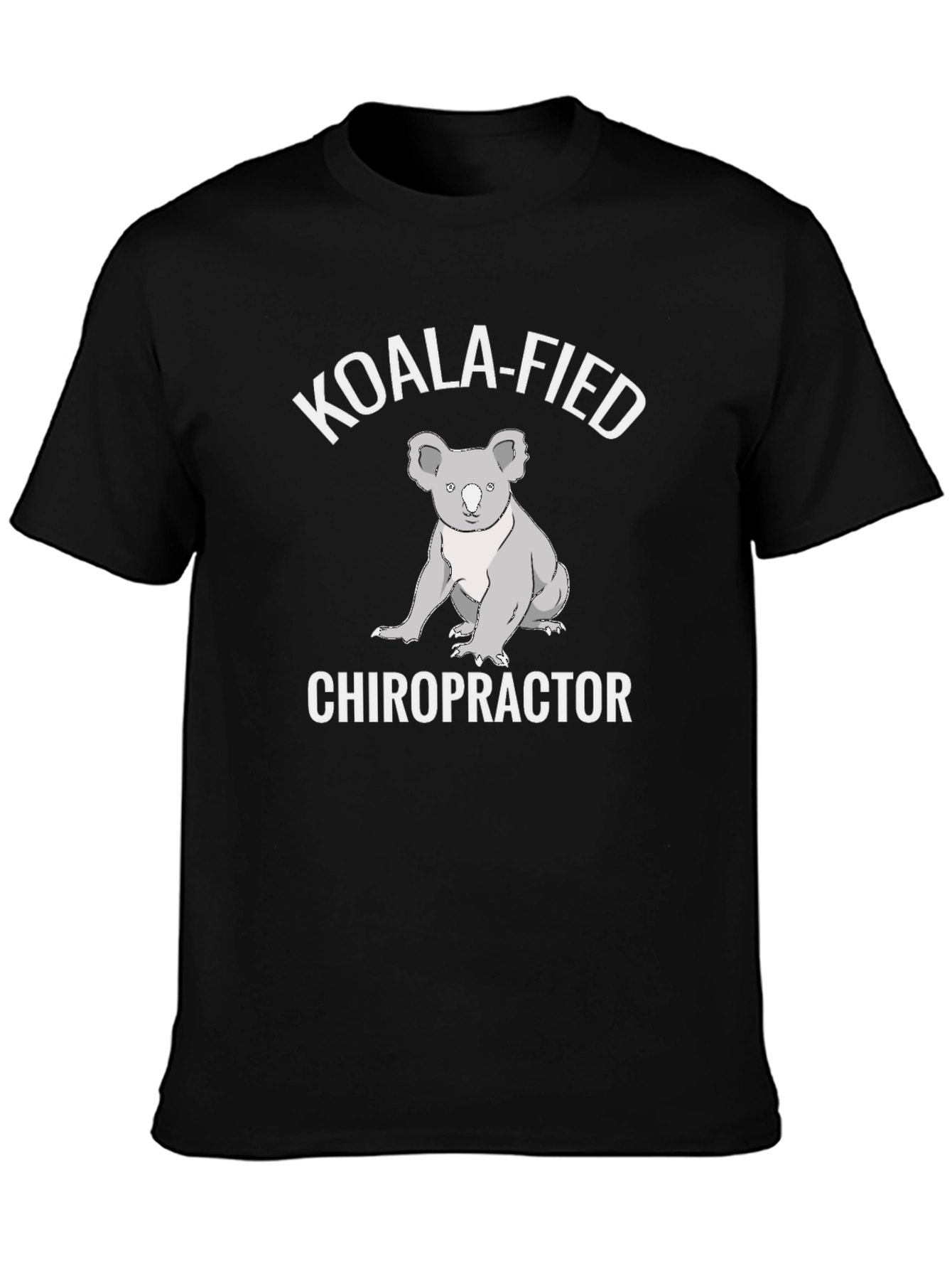 Black Koala-Fied Chiropractor Graphic Tee - Soft Cotton Shirt view 3