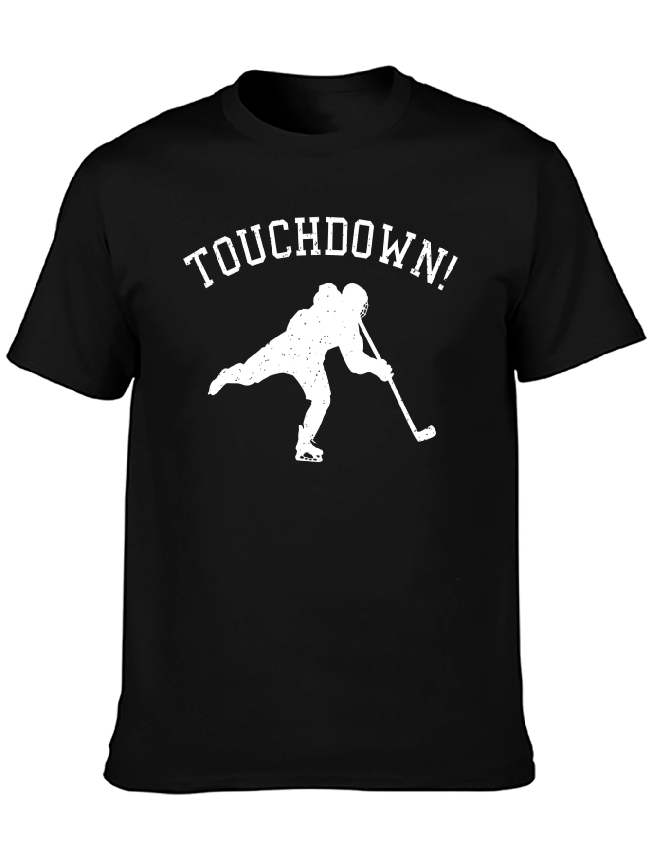Black Touchdown Hockey T-Shirt - Cool Sports Tee view 3