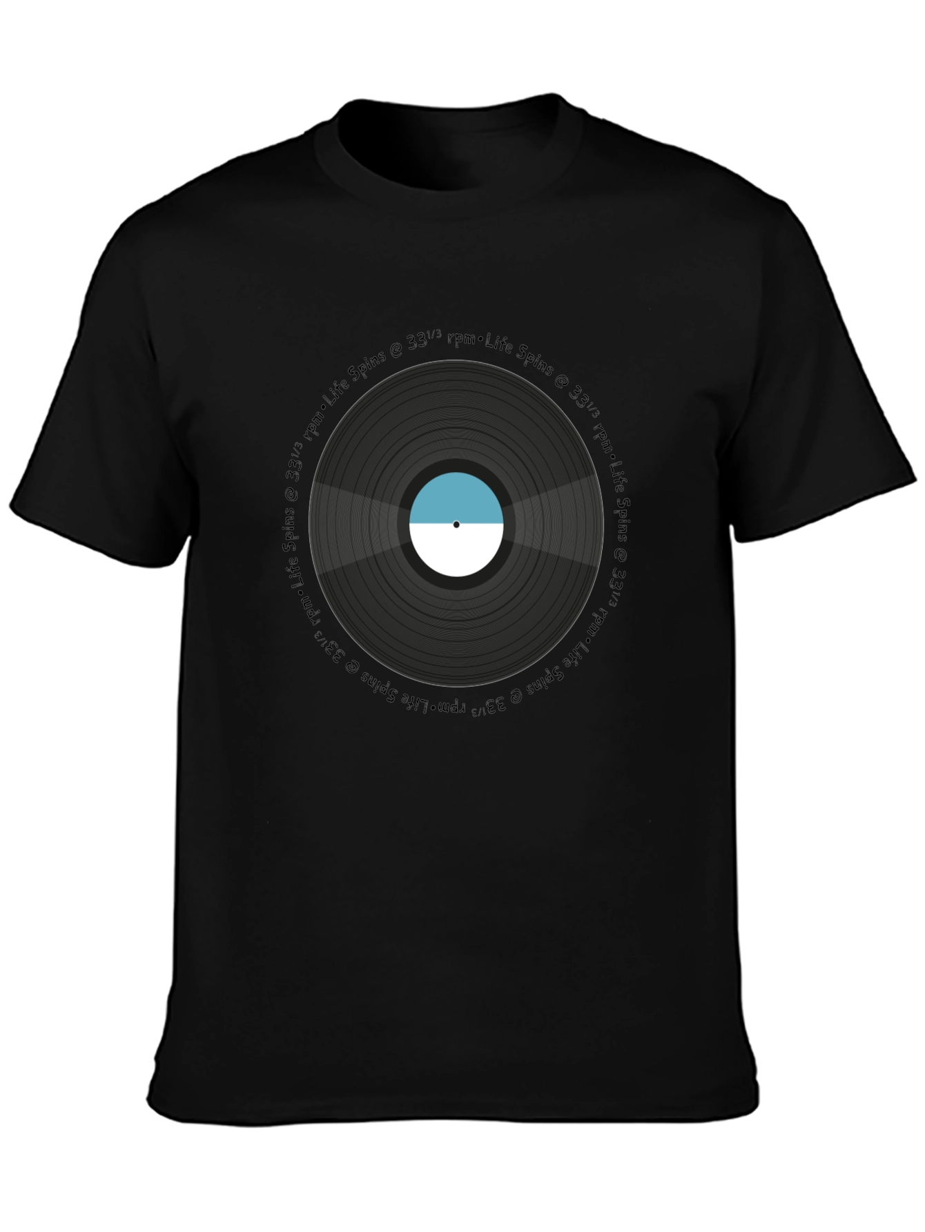 Black Life Spins Record T-Shirt view 3