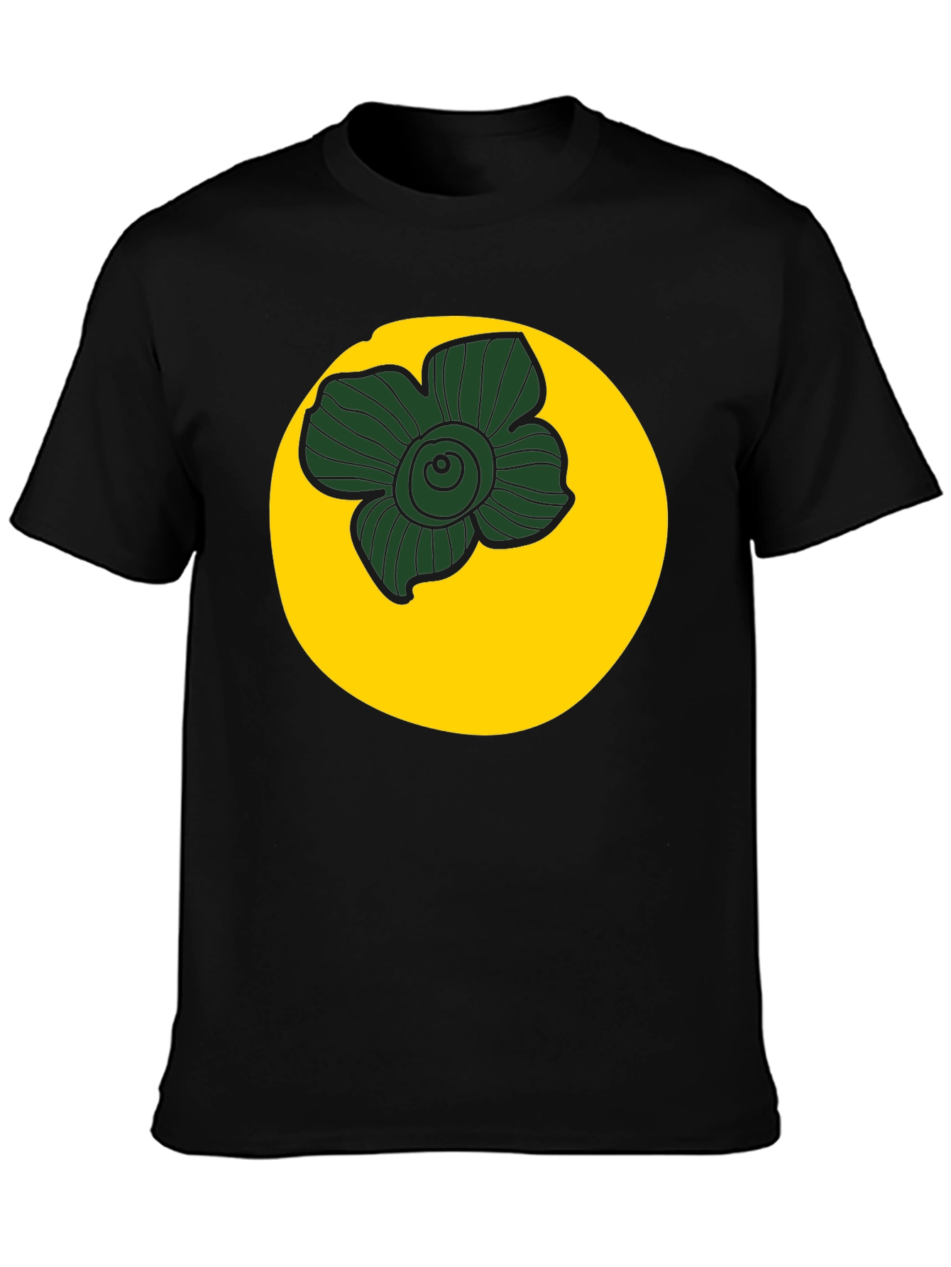 Black Black Tee with Floral Circle Graphic view 3