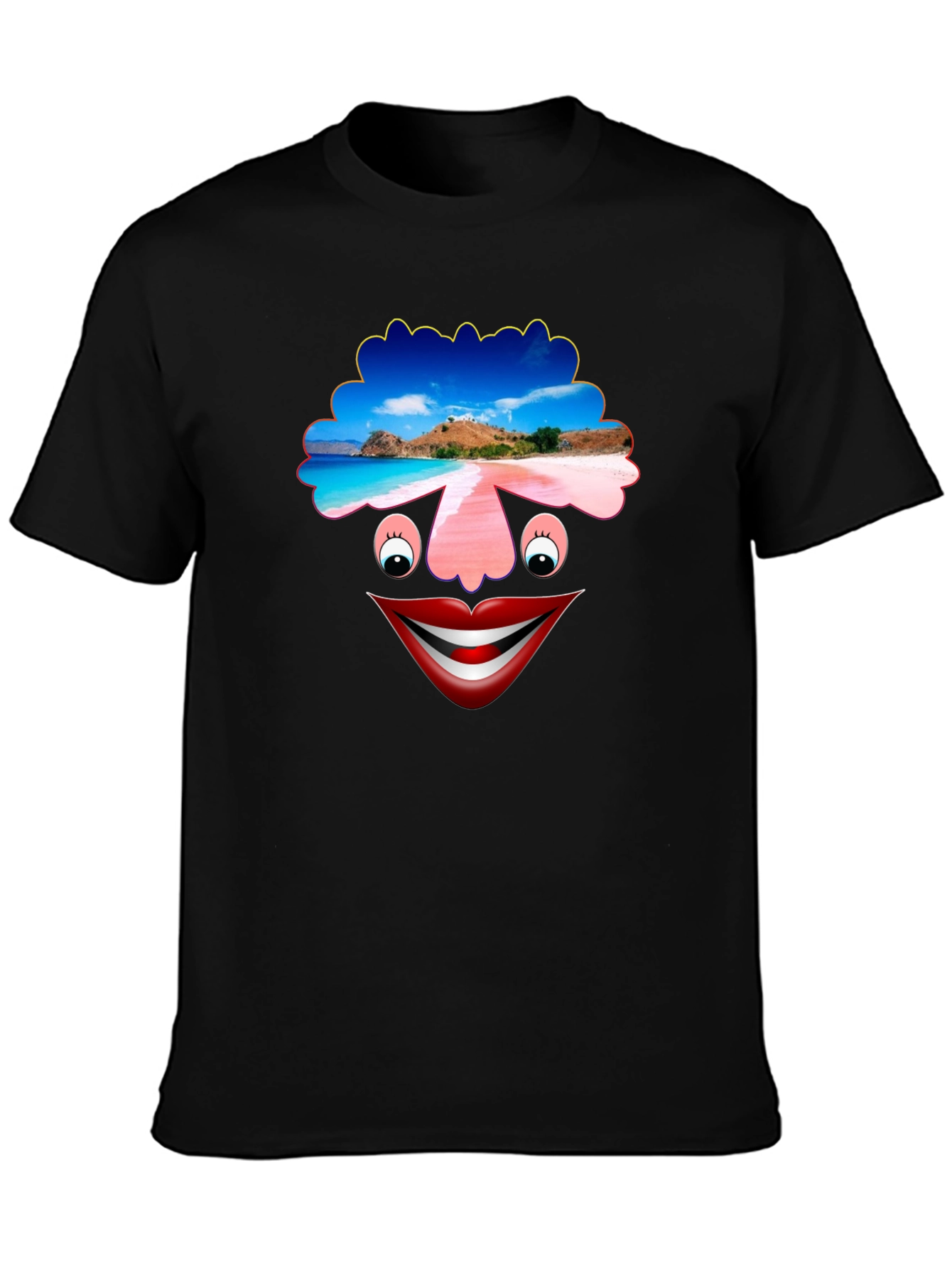 Black Funny Face Graphic T-Shirt view 3