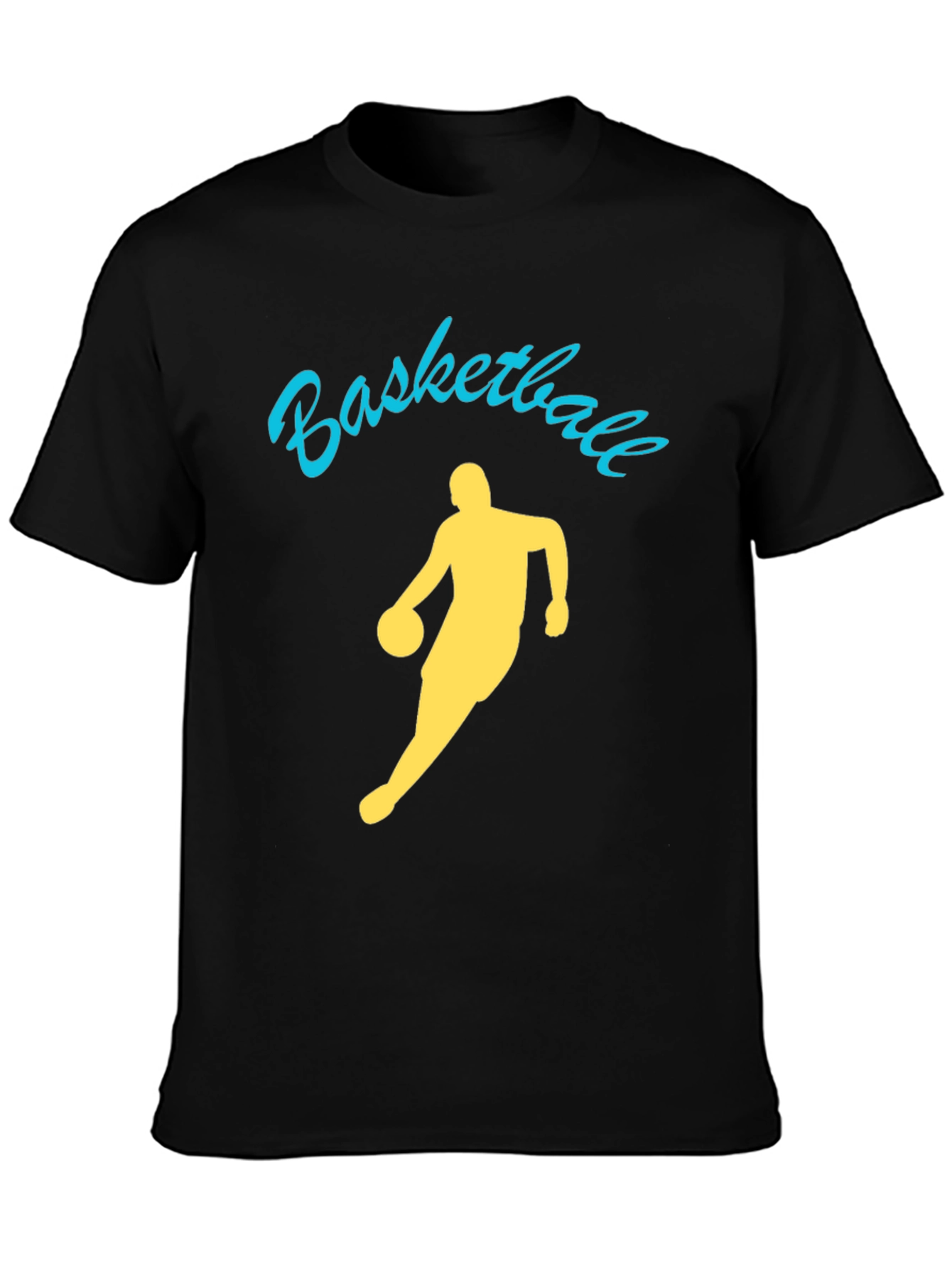 Black Basketball Player Graphic Tee - Black Cotton Shirt view 3