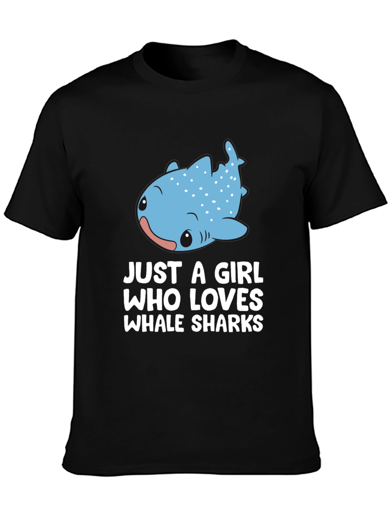 Black Just A Girl Who Loves Whale Sharks Black T-Shirt view 3