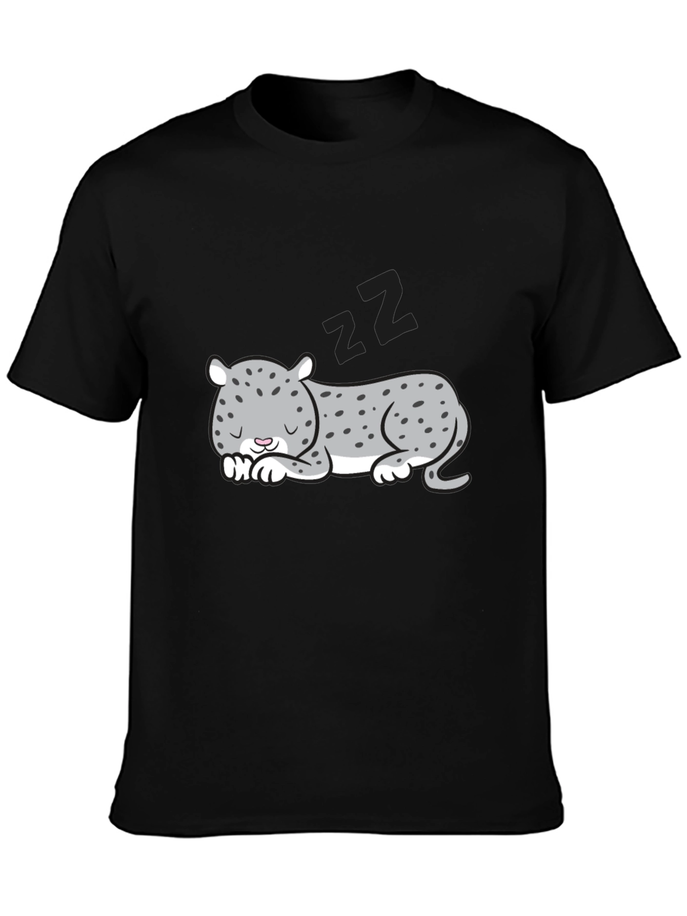 Black Sleeping Leopard Graphic T-Shirt - Men's Black Tee view 3