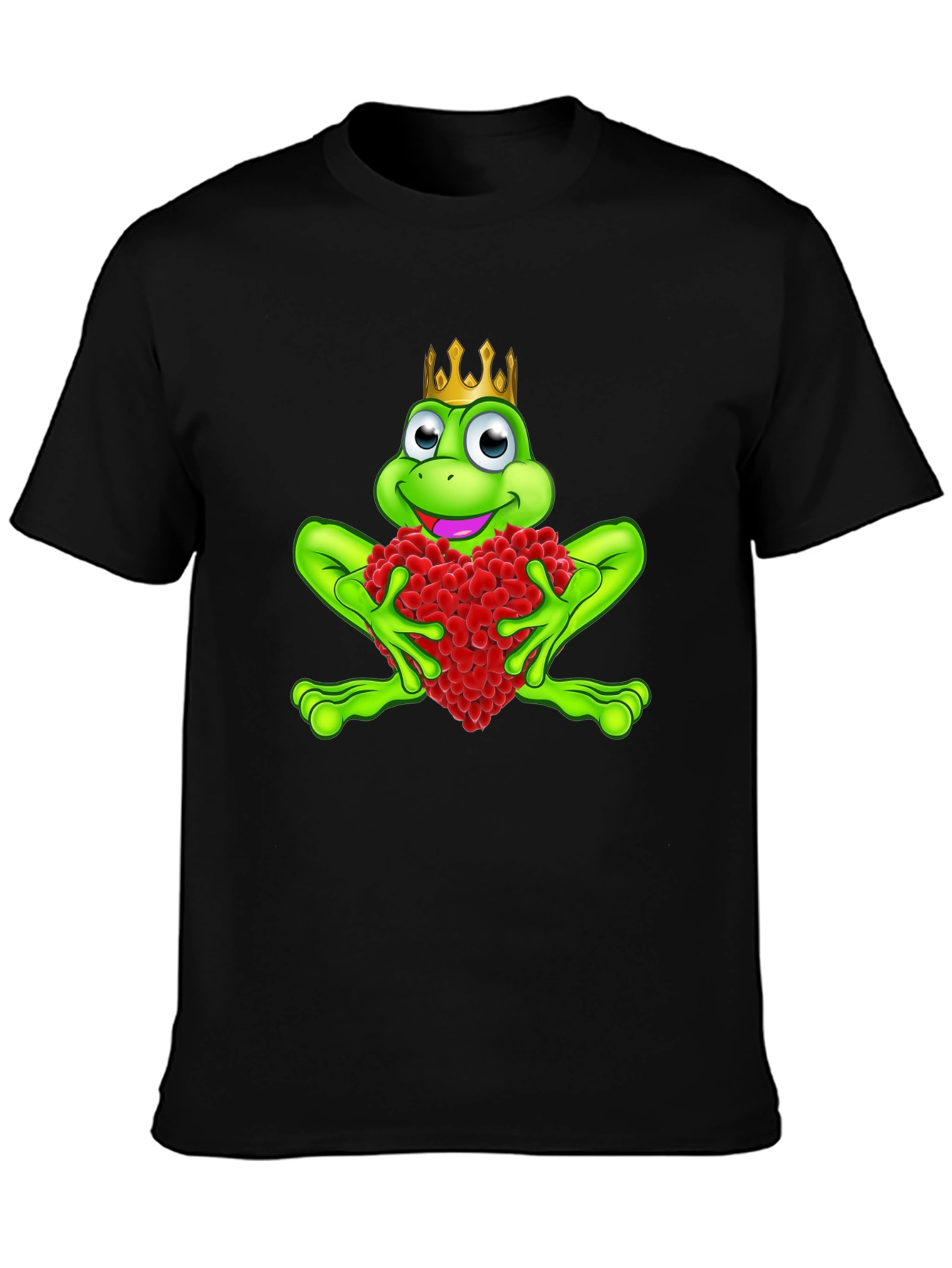 Black Frog Prince Heart T-Shirt - Men's Black Tee view 3