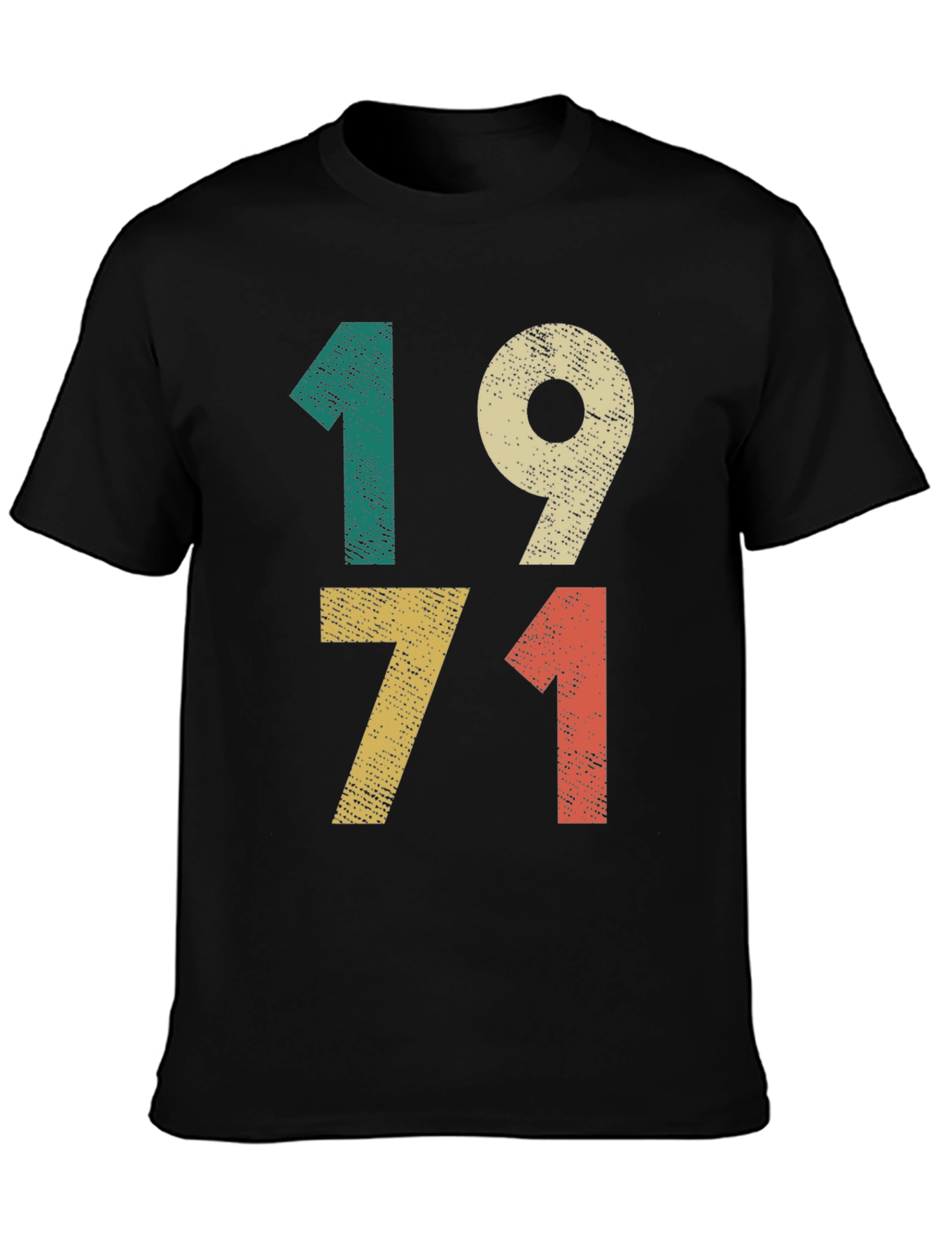 Black Retro 1971 T-Shirt - Vintage Style Birthday Tee view 3