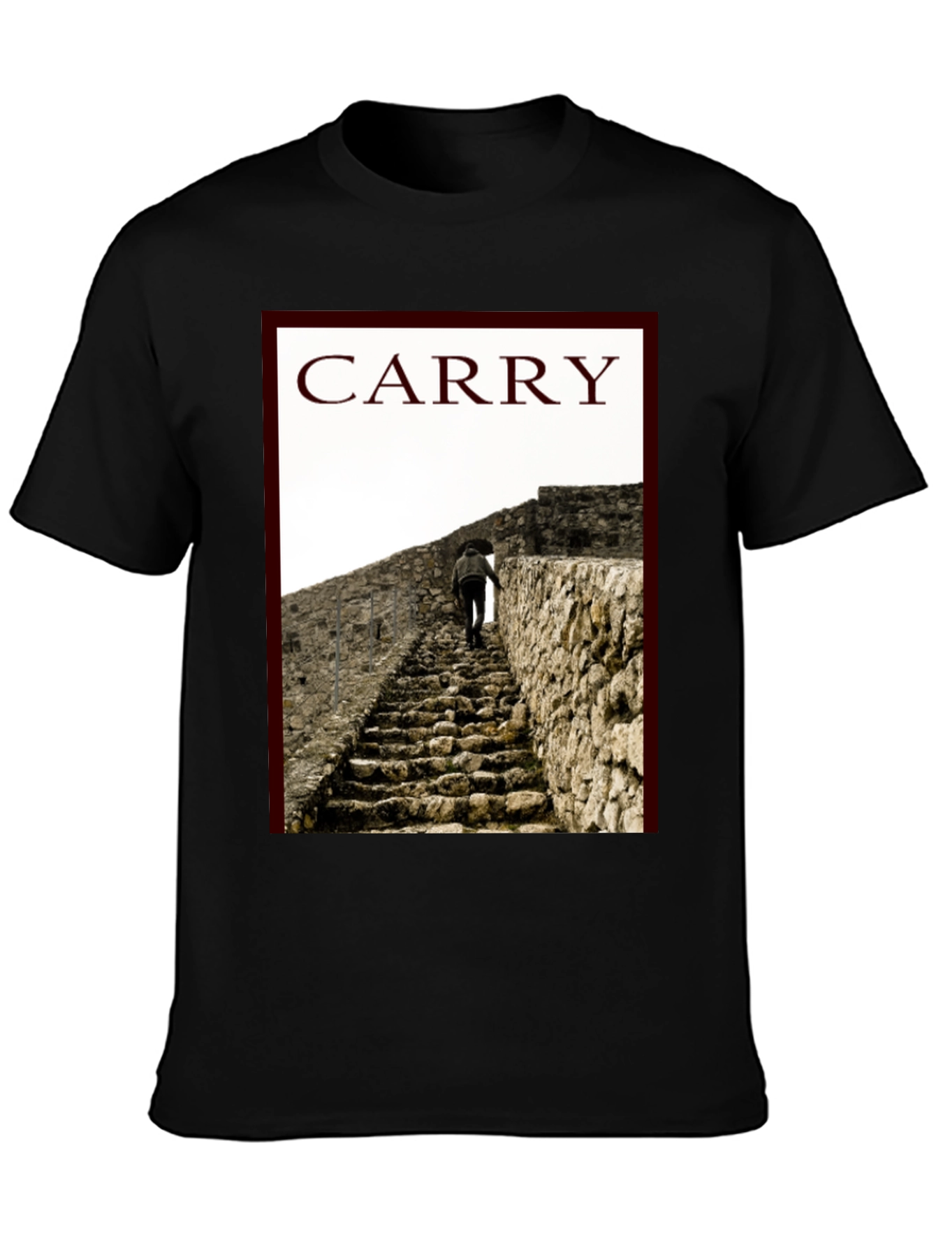 Black Carry Graphic Tee - Climb Your Way Up! view 3