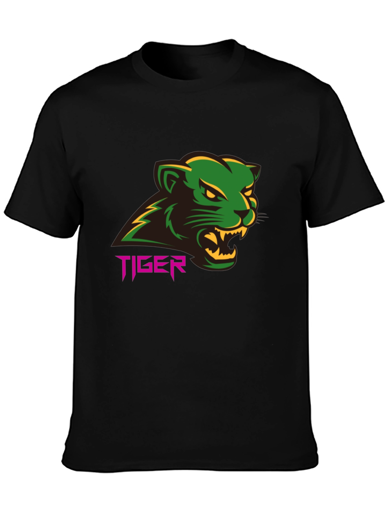 Black Tiger Graphic Tee - Bold Black T-Shirt view 3