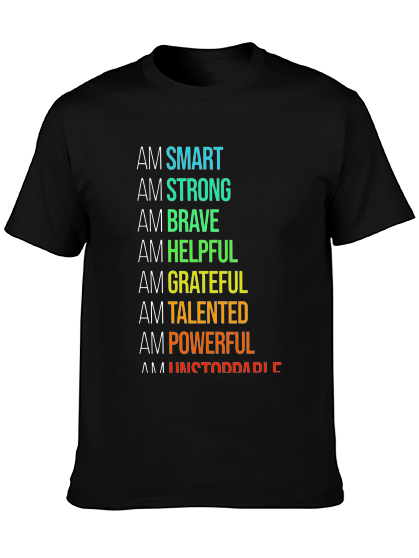 Black Affirmation T-Shirt: Smart, Strong, Brave & More! view 3