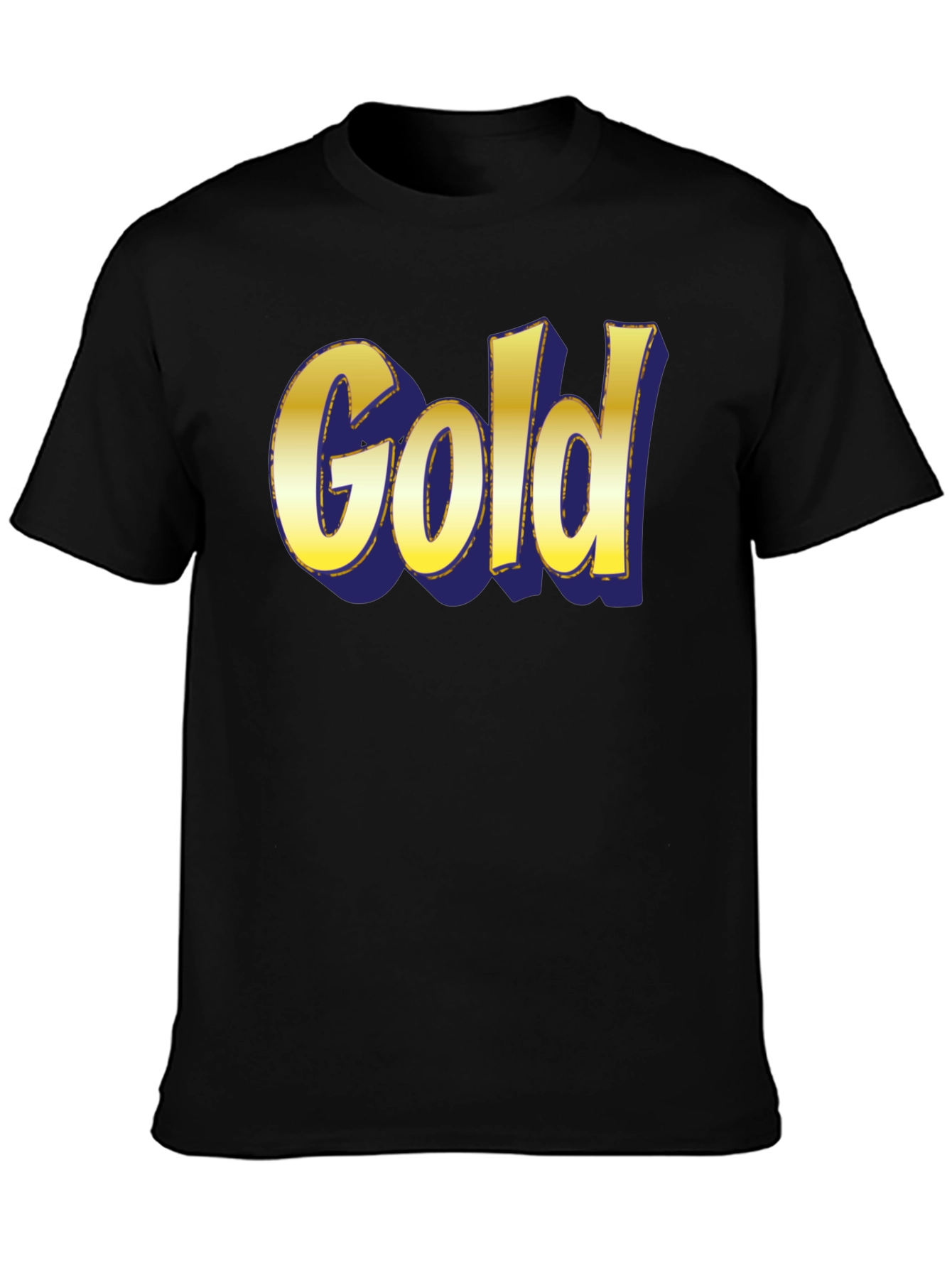 Black Bold "Gold" Graphic Print Crew Neck T-Shirt view 3