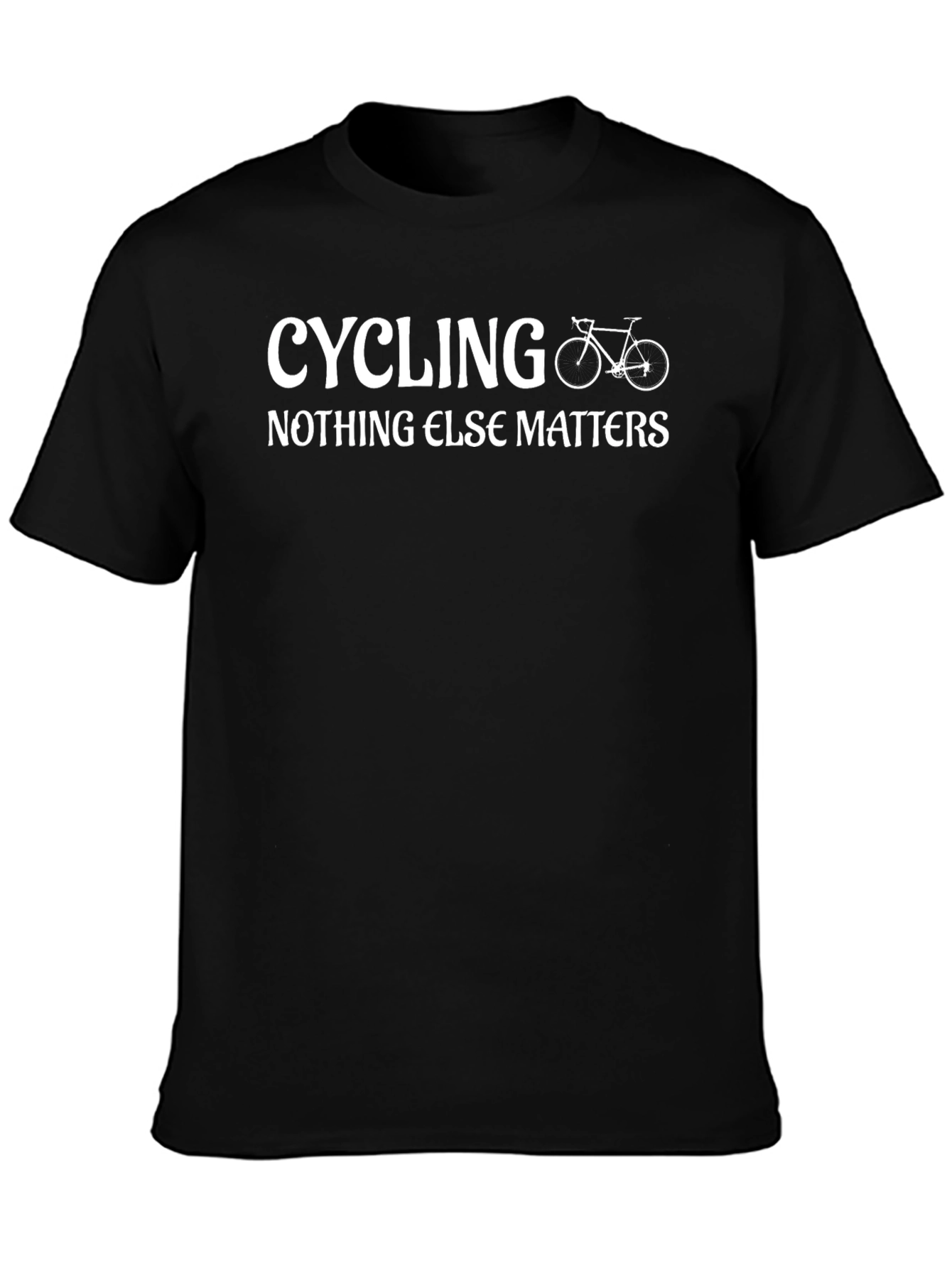 Black Cycling Nothing Else Matters Black T-Shirt view 3