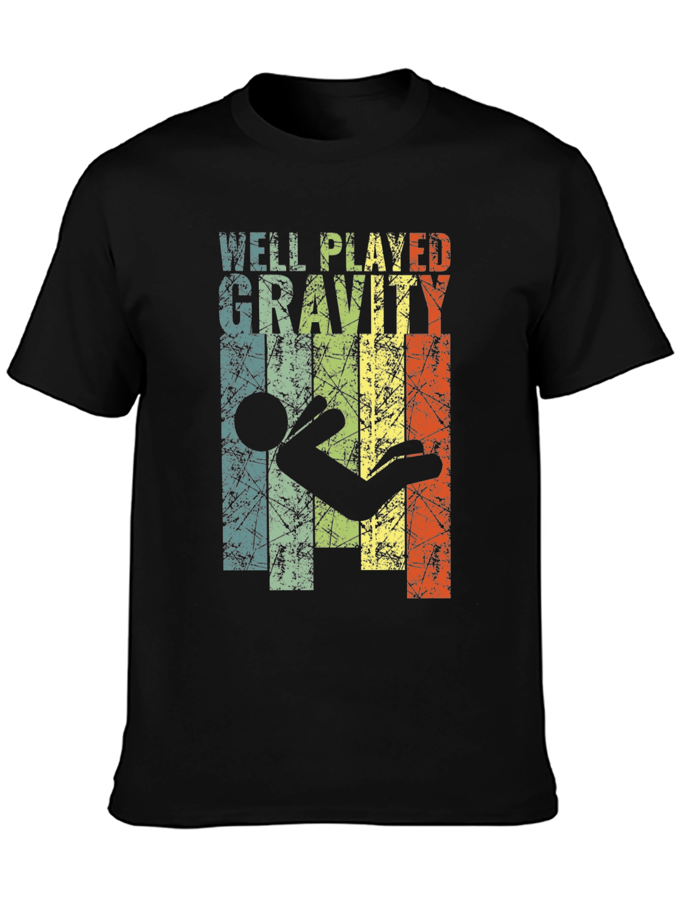 Black Well Played Gravity Graphic T-Shirt - Funny Design view 3