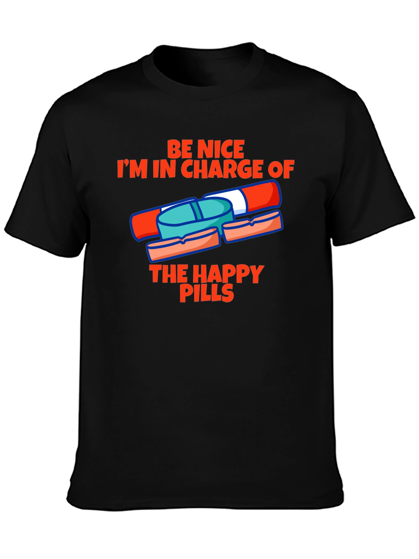 Black Happy Pills Graphic Tee - Be Nice T-Shirt view 3