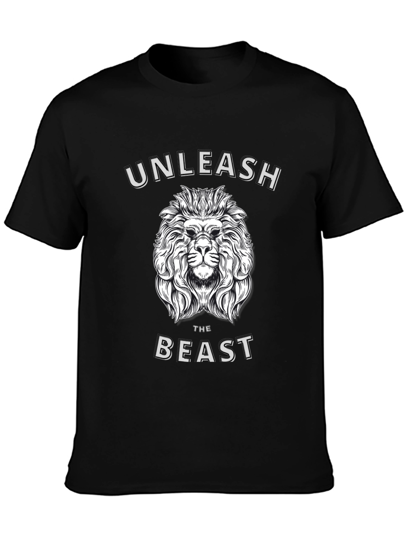 Black Unleash the Beast Lion Graphic T-Shirt - Mens view 3