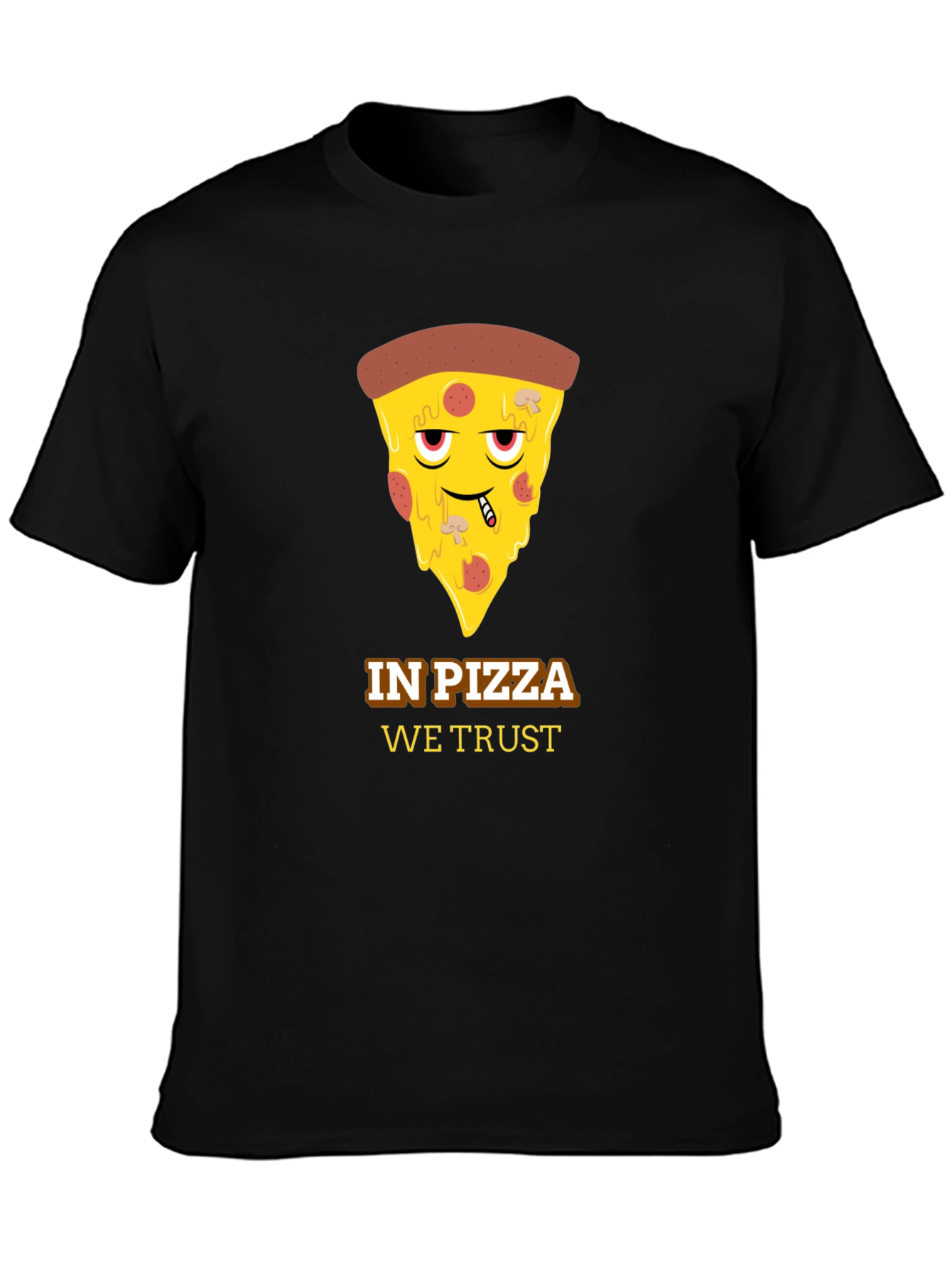 Black In Pizza We Trust Black Graphic Tee view 3