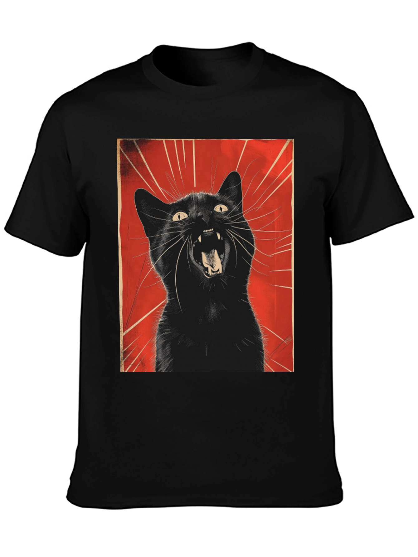 Black Black Cat Roar Graphic Tee - Unisex view 3