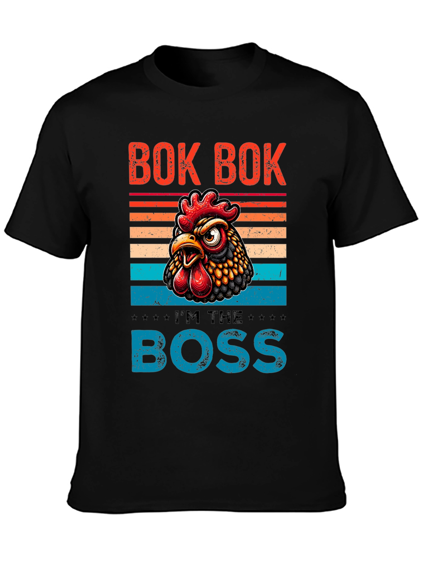 Black Bok Bok I'm the Boss Chicken Graphic Tee view 3