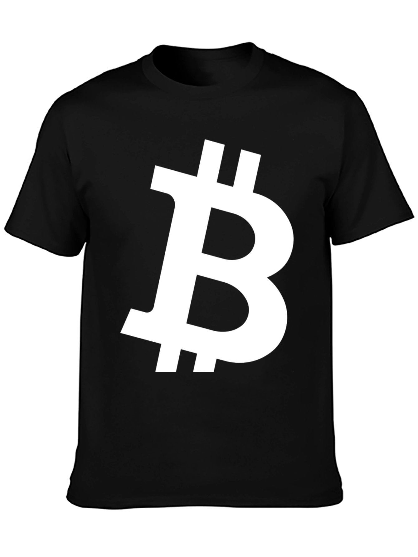 Black Bitcoin Symbol Black T-Shirt view 3