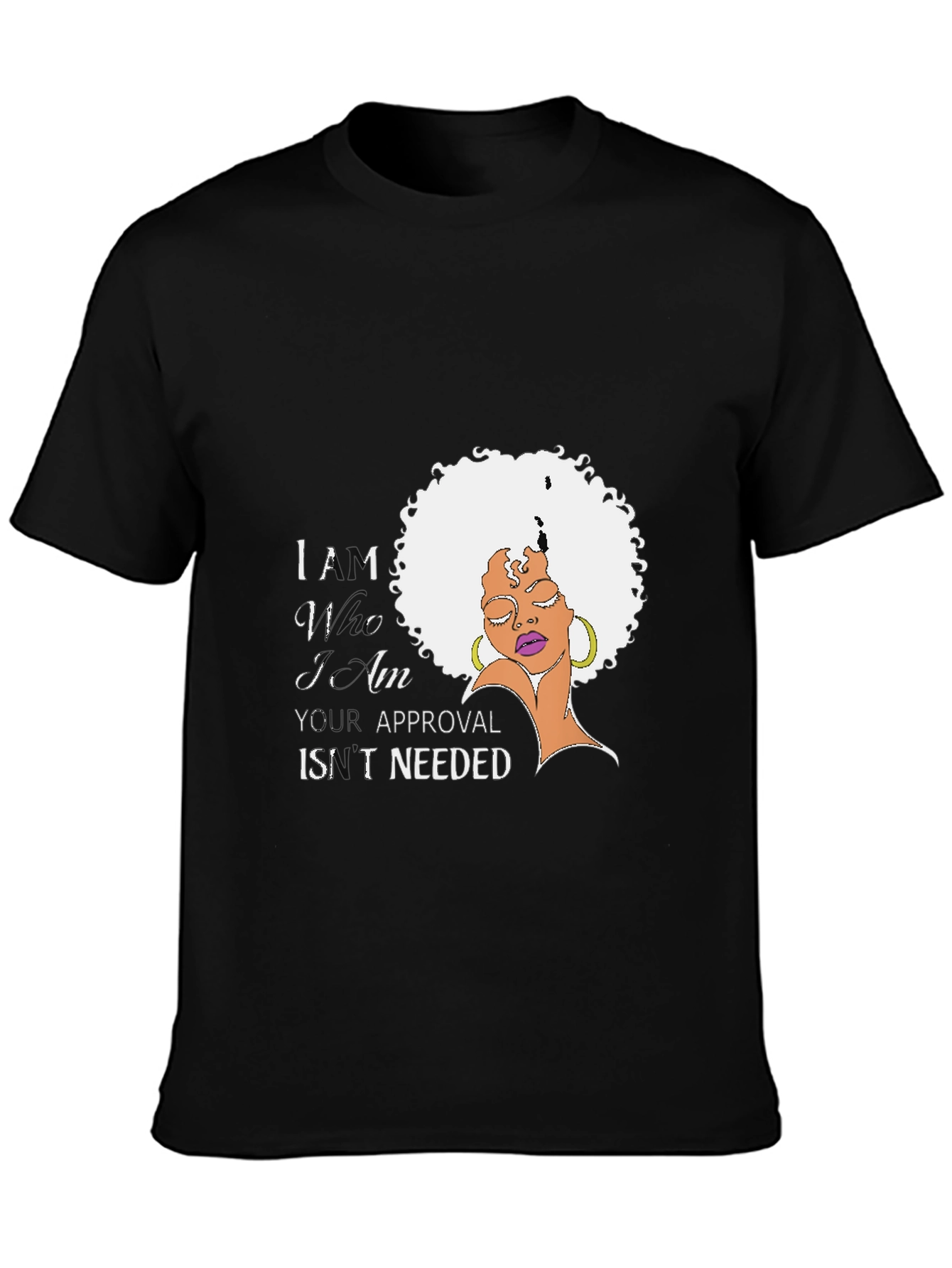 Black Confidence Black T-Shirt - Afro Woman Empowerment view 3