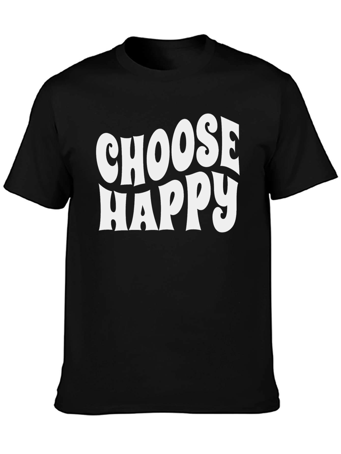 Black Choose Happy Graphic Tee - Trendy Black Shirt view 3