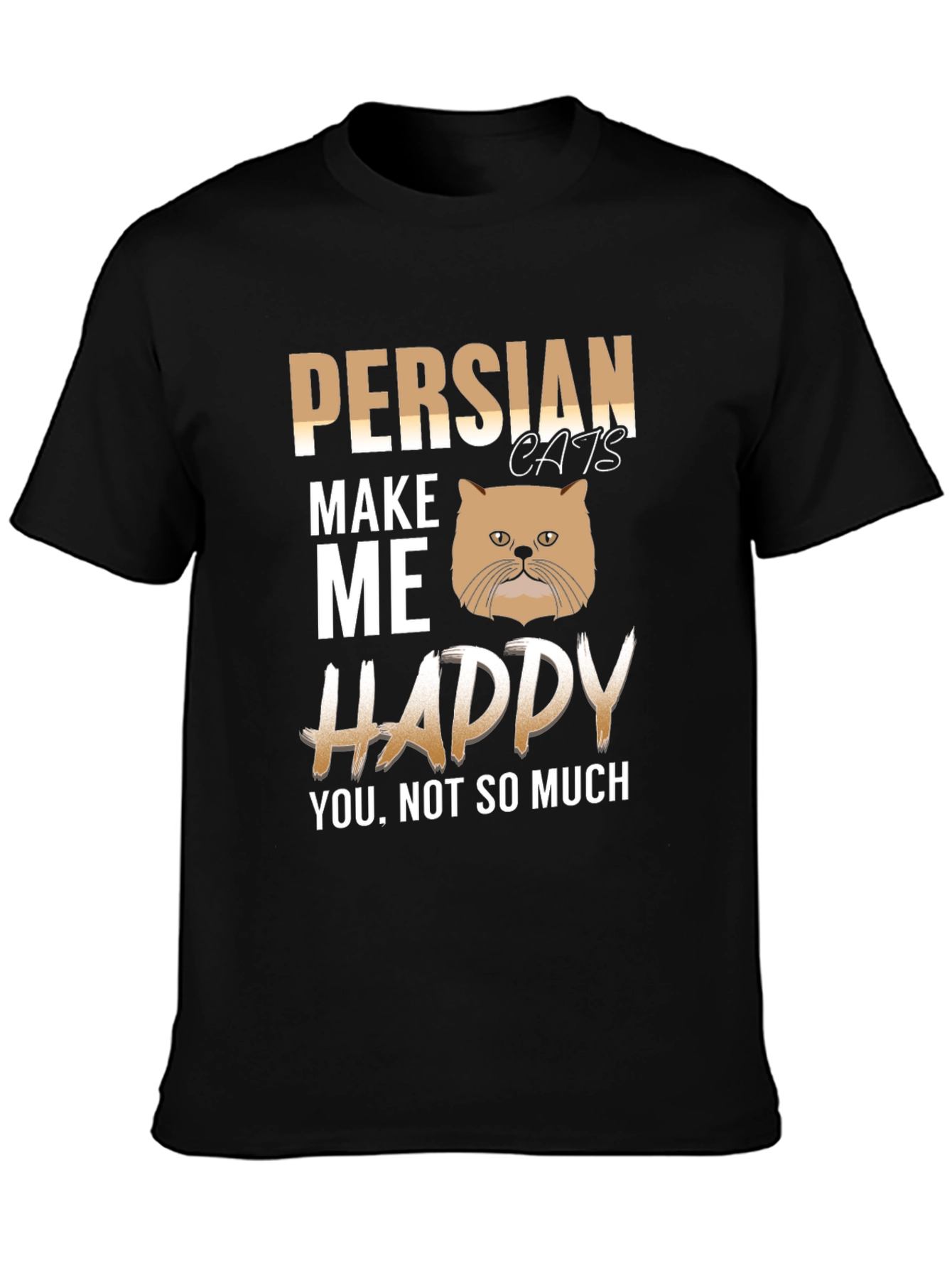 Black Persian Cat Lover T-Shirt - Funny Cat Person Tee view 3