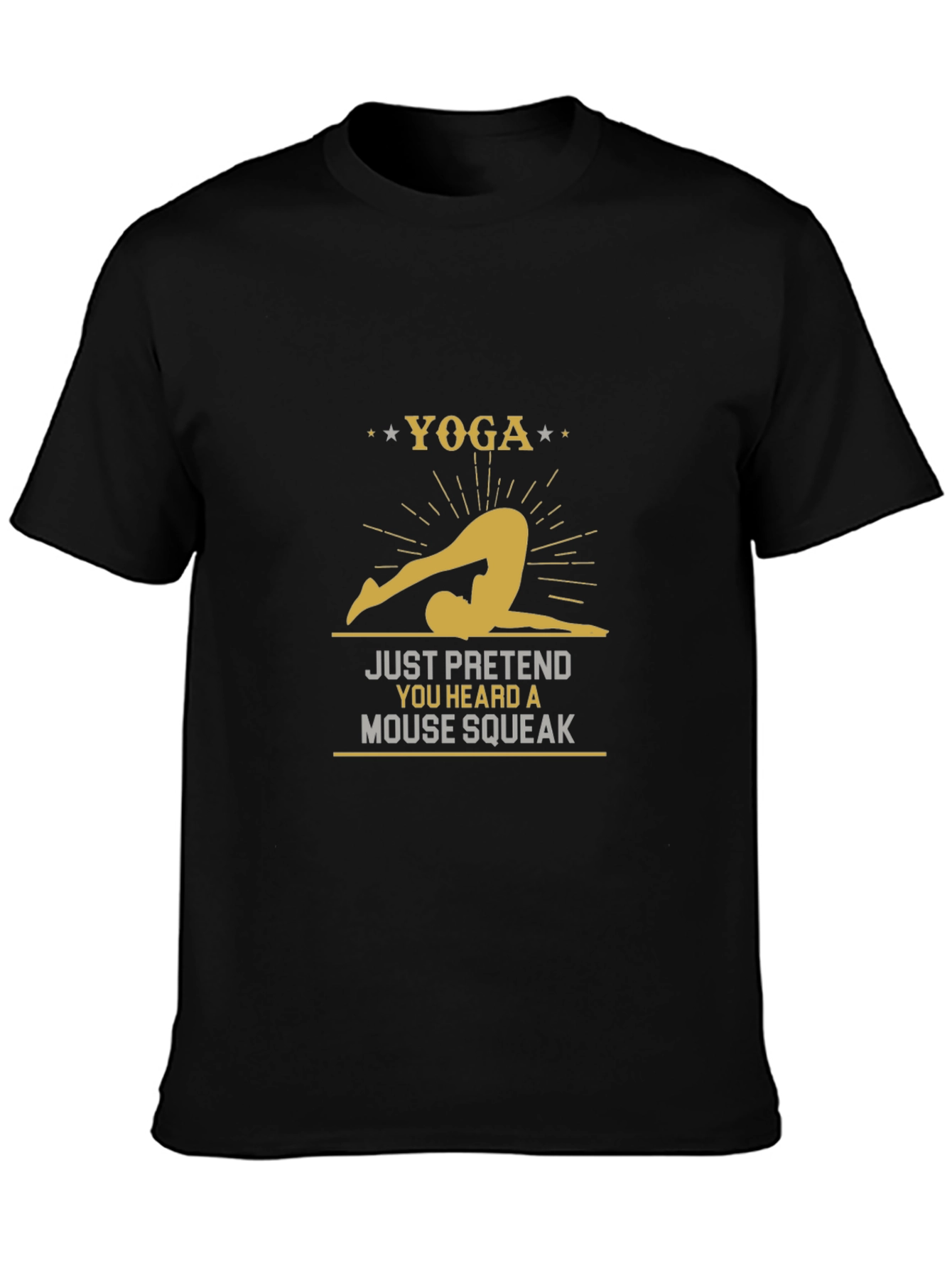 Black Yoga Mouse Squeak T-Shirt view 3