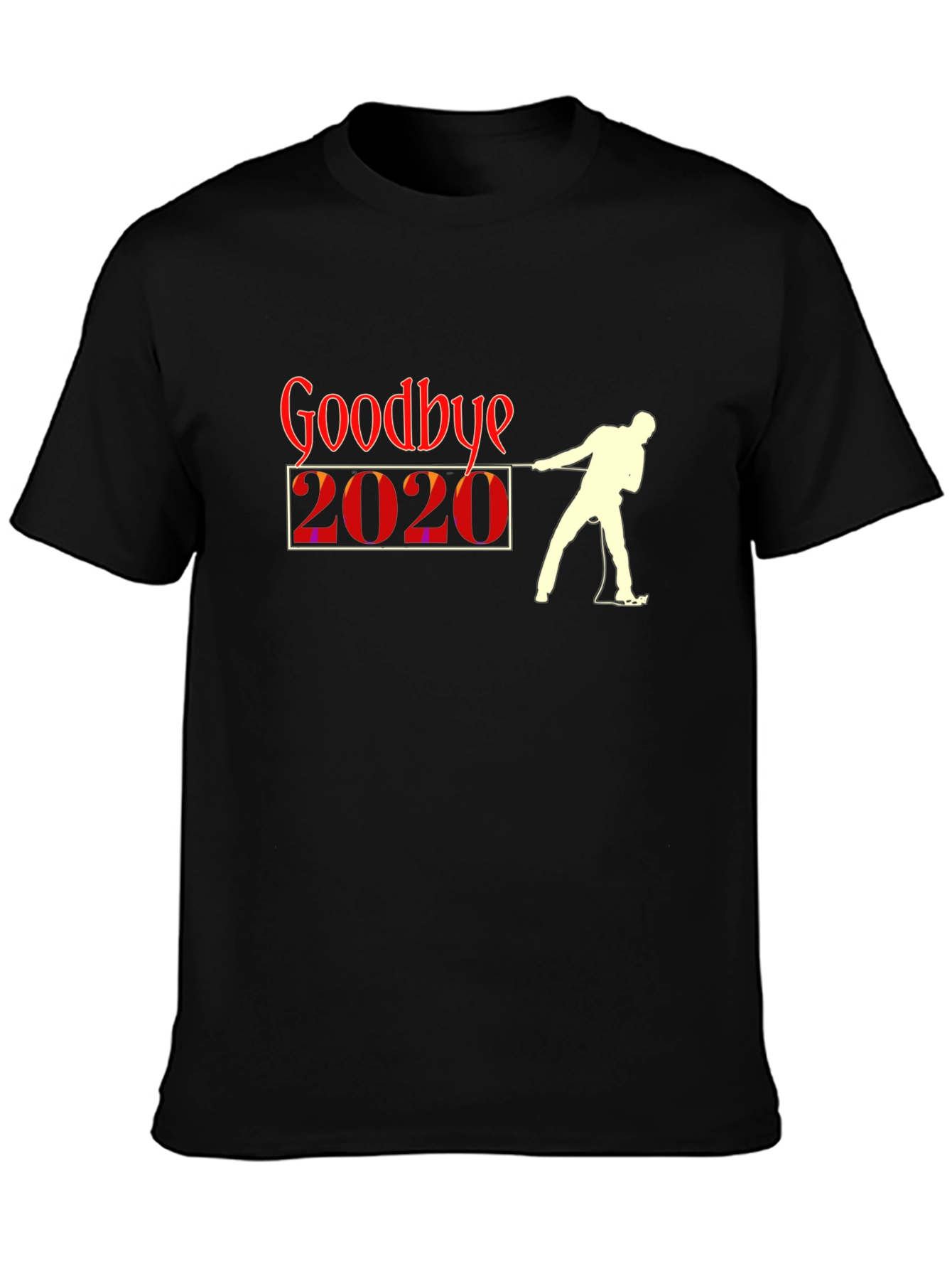 Black Goodbye 2020 Black Graphic T-Shirt view 3