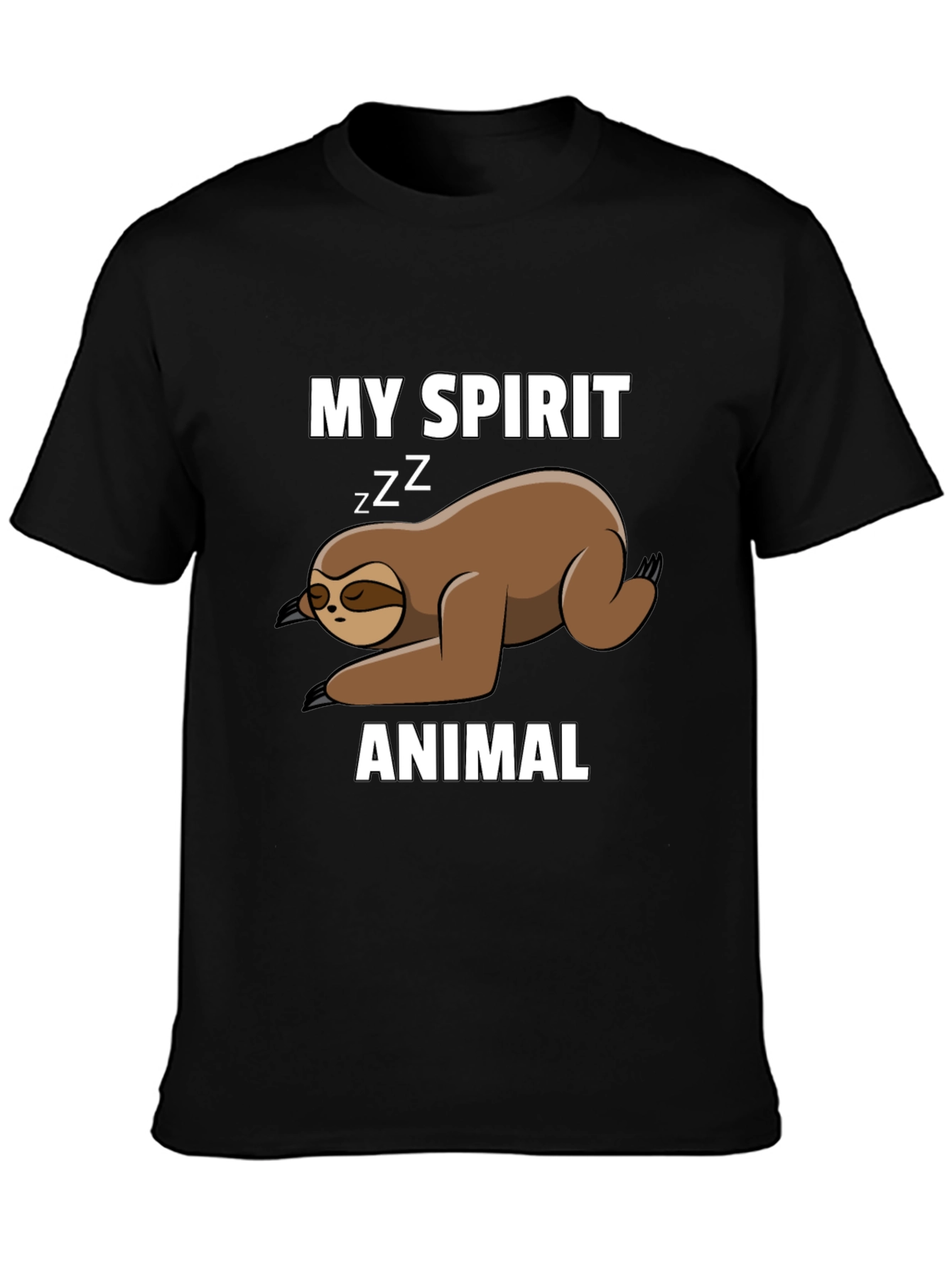 Black My Spirit Animal Sloth T-Shirt view 3