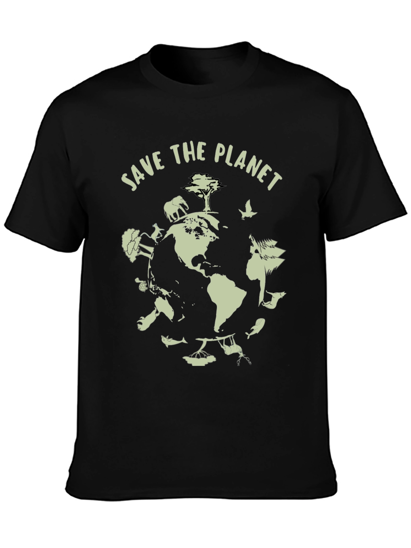 Black Save the Planet Graphic T-Shirt view 3