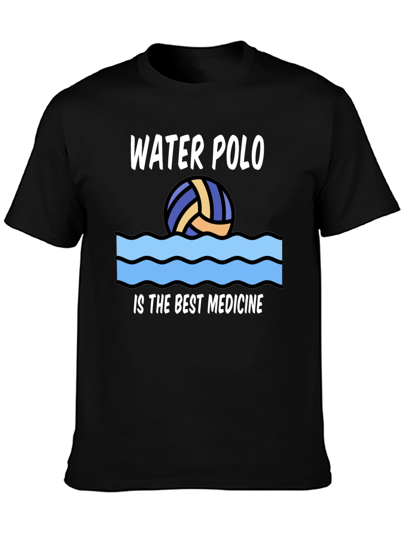 Black Water Polo Best Medicine Graphic T-Shirt view 3