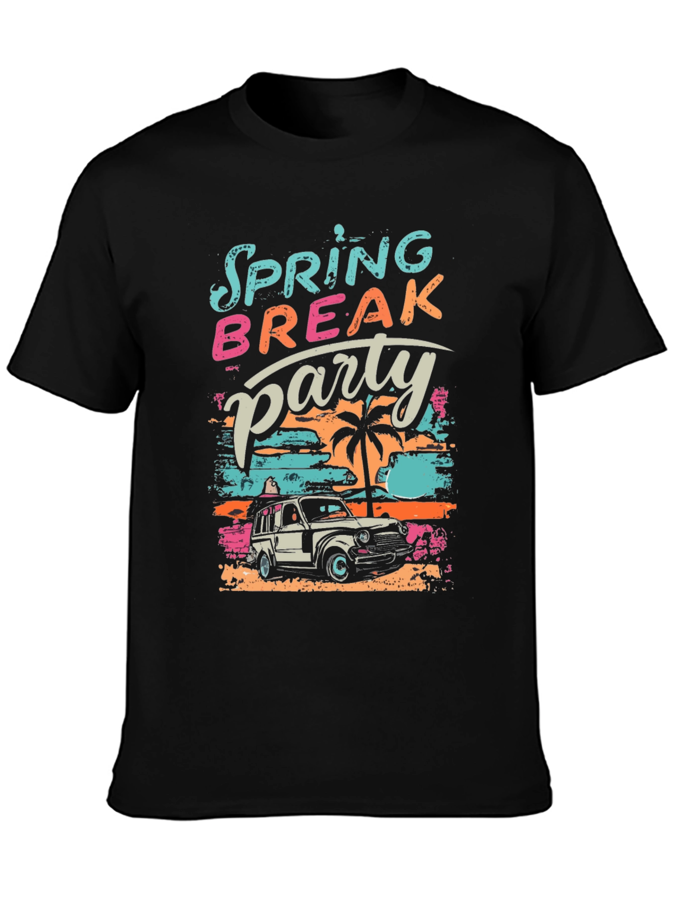 Black Spring Break Party Graphic T-Shirt view 3
