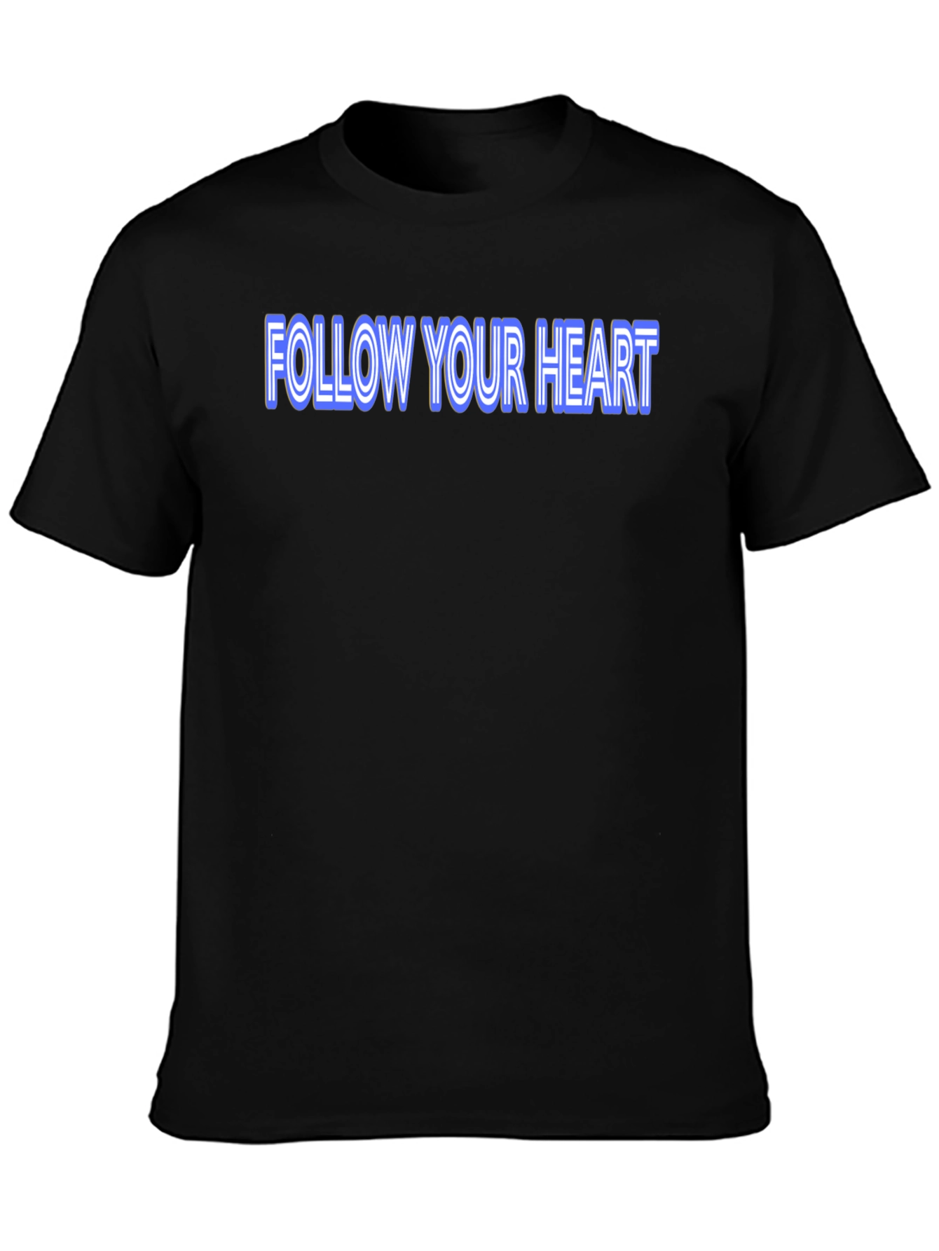 Black Follow Your Heart Graphic Tee - Soft Cotton Blend view 3