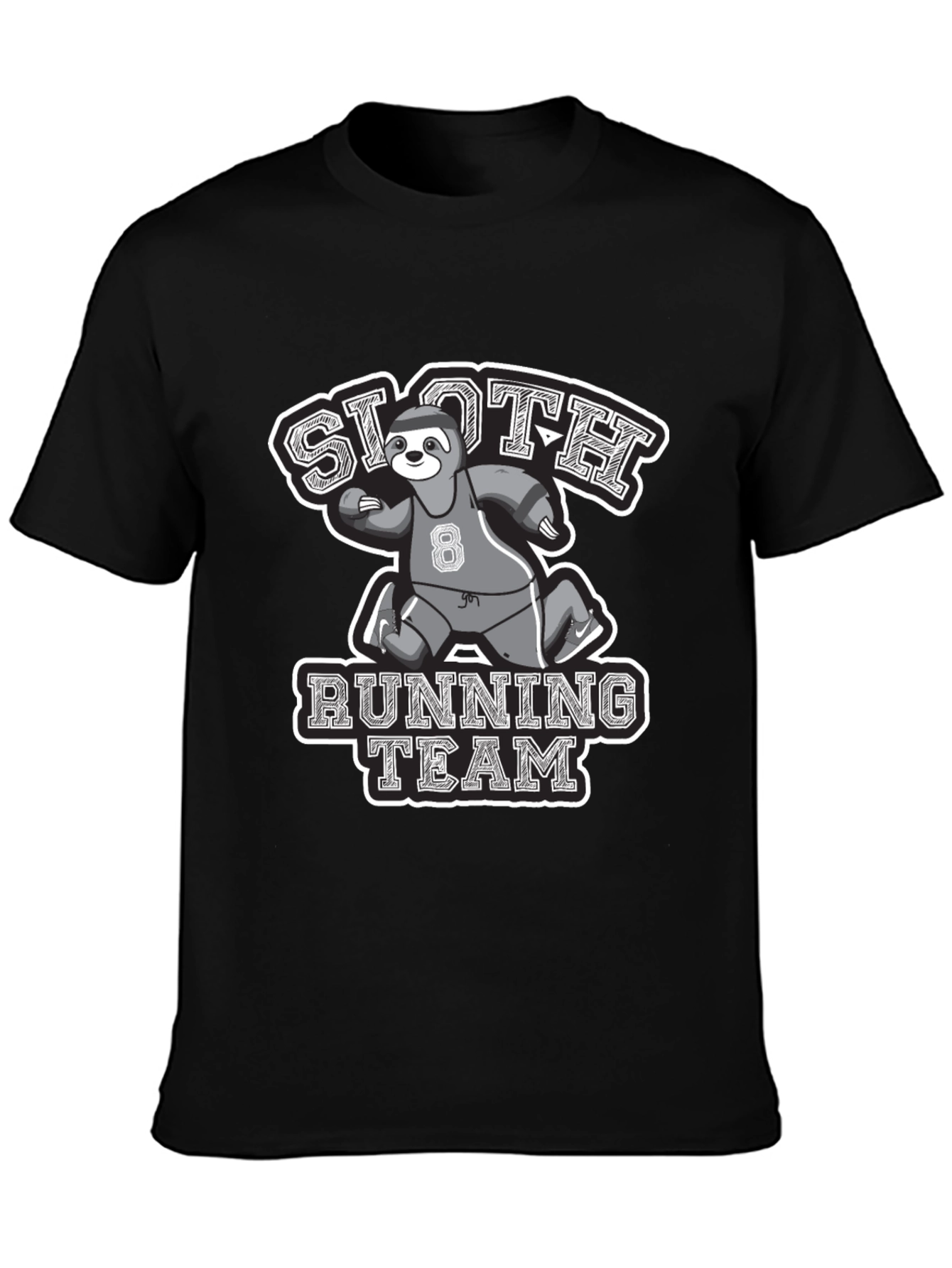Black Sloth Running Team Graphic Tee view 3