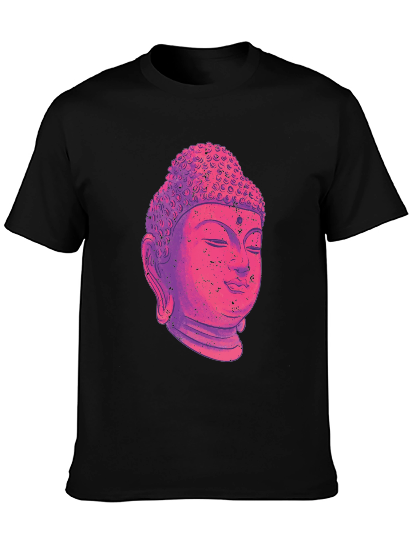 Black Buddha Head Graphic T-Shirt - Black view 3