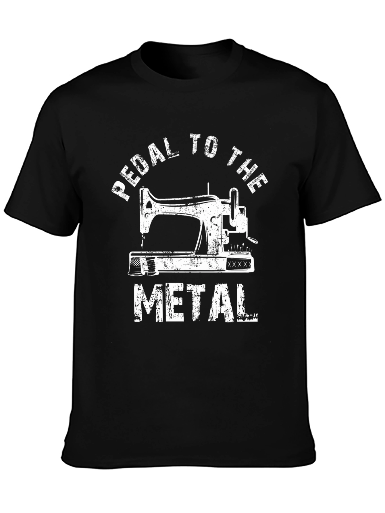 Black Pedal to the Metal Sewing Machine T-Shirt view 3