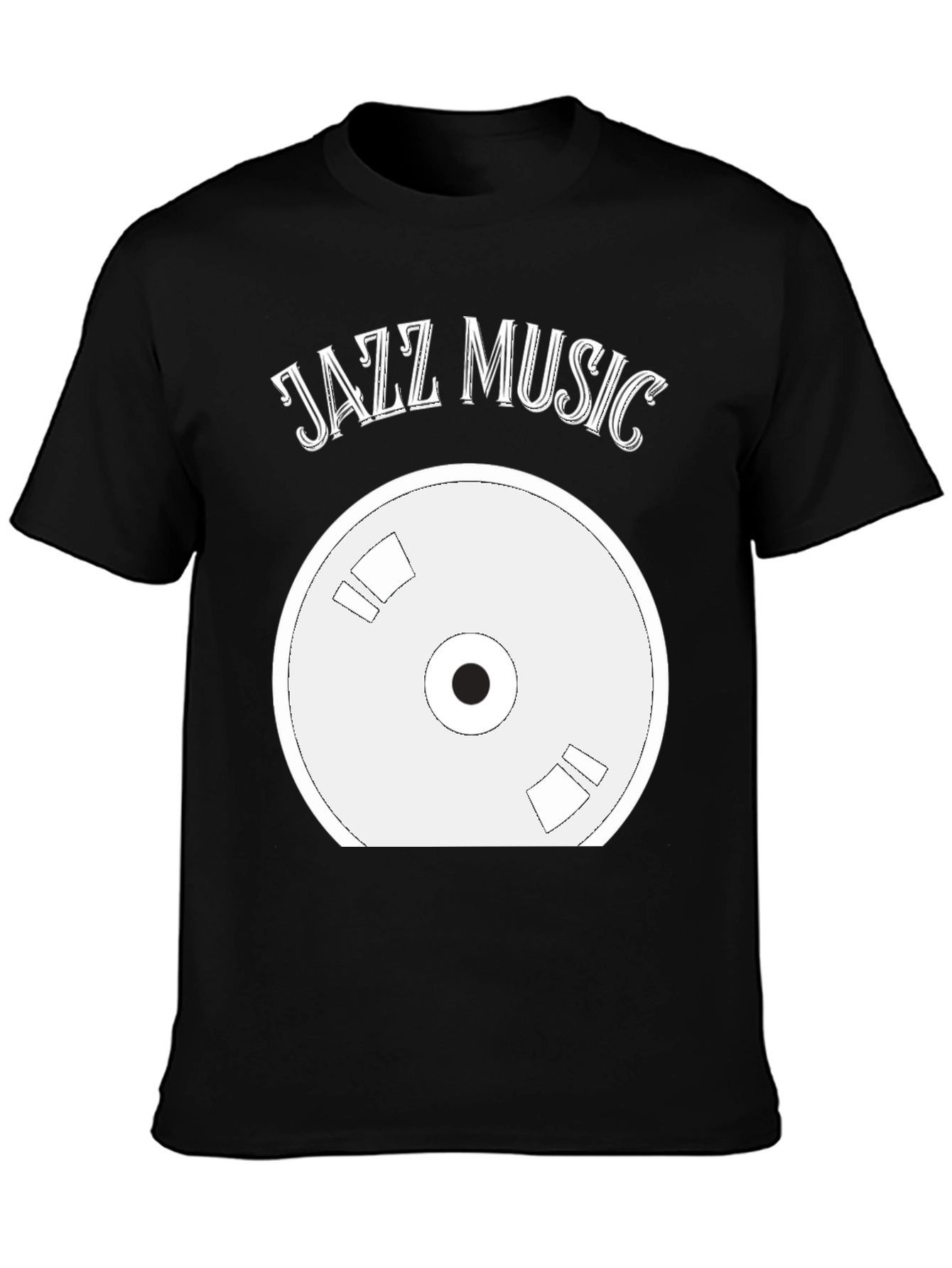 Black Jazz Music Record T-Shirt - Cool Music Lover Tee view 3