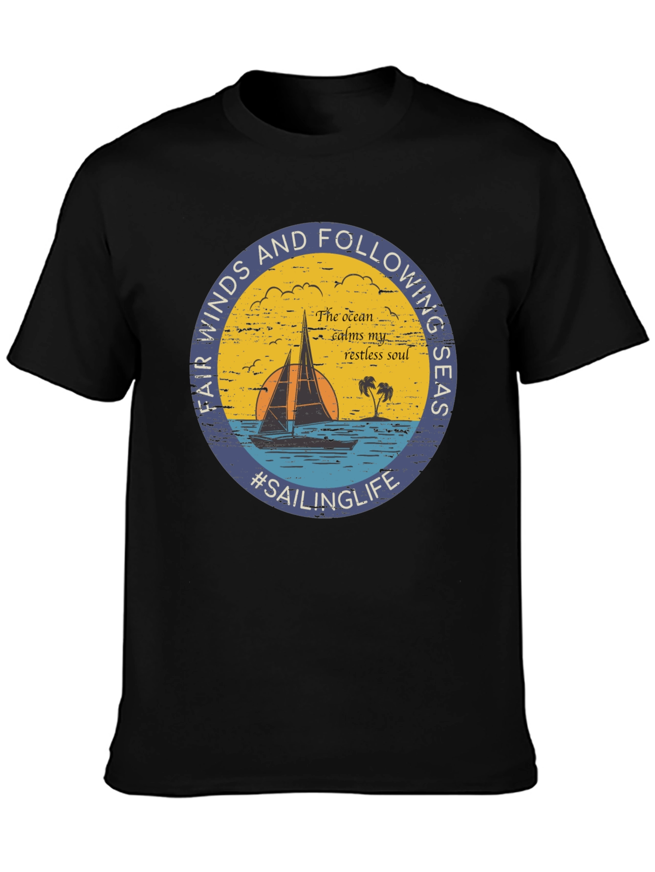 Black Sailing Life Graphic Tee - Fair Winds & Following Seas view 3